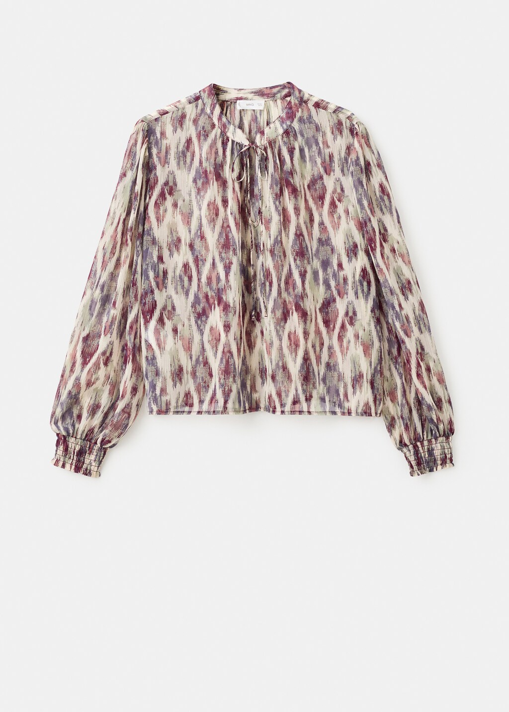 Semi-transparent printed blouse