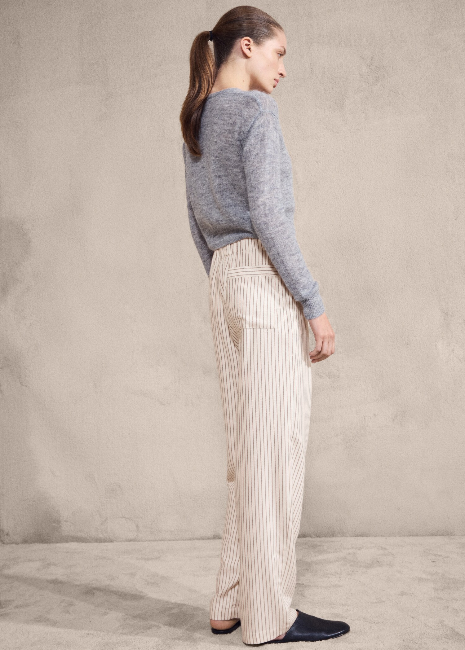 Woven striped flannel trousers - Reverse of the article