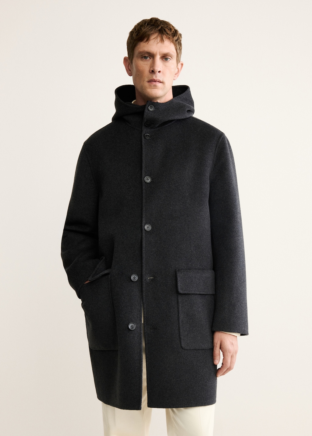Handmade wool coat with hood