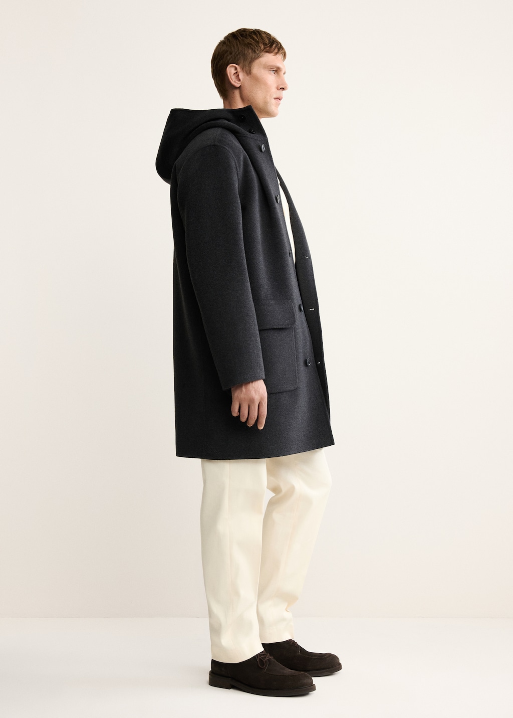 Handmade wool coat with hood