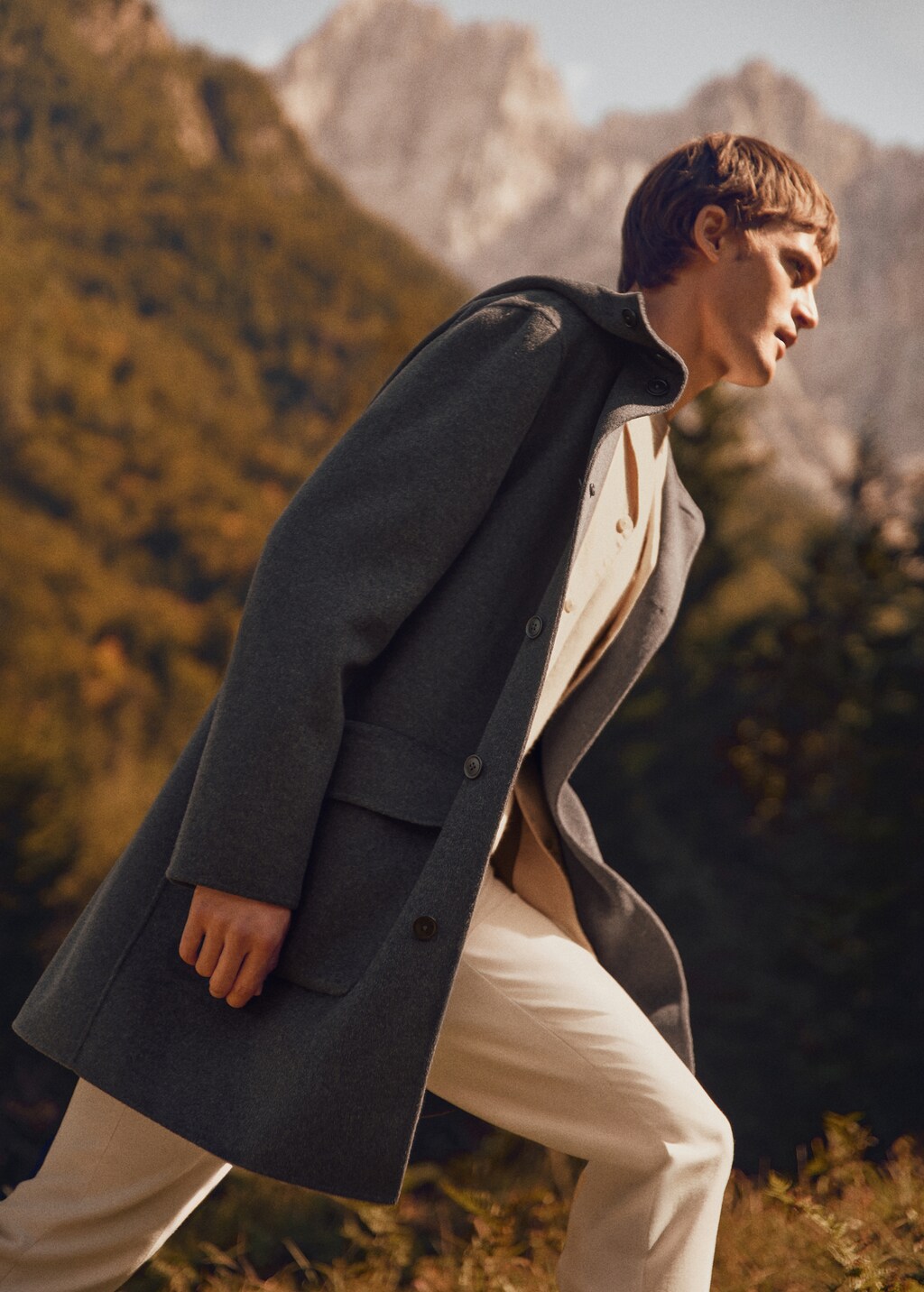 Handmade wool coat with hood