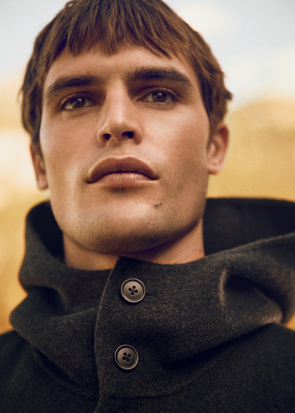 Handmade wool coat with hood