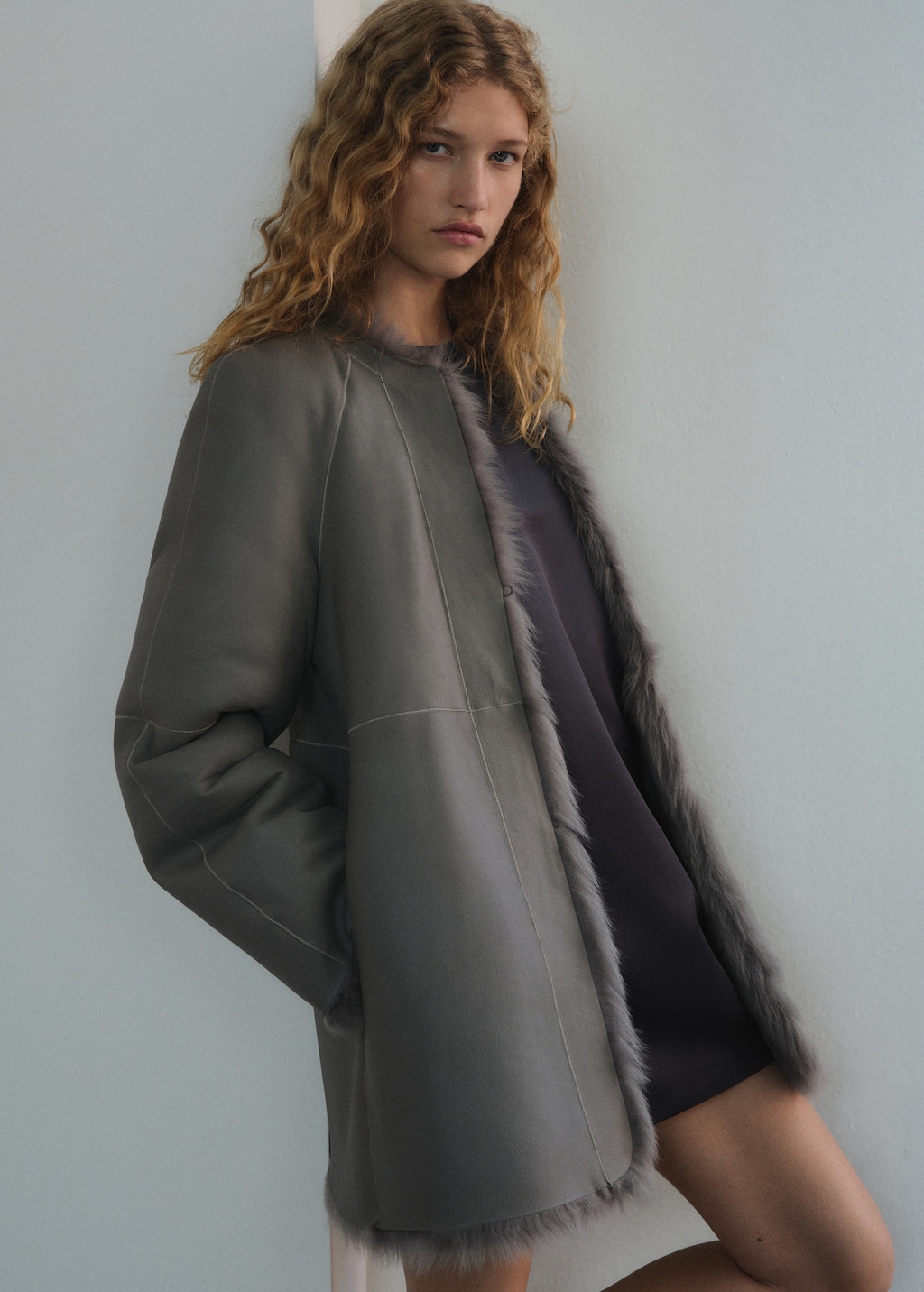 Reversible fur coat