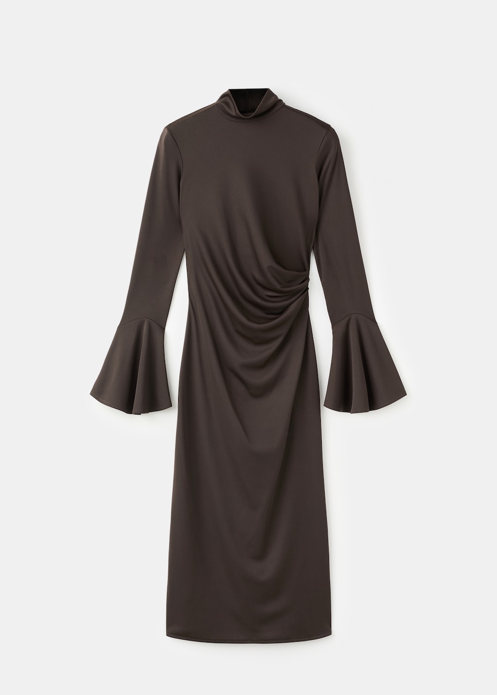Fitted dress with bell sleeves