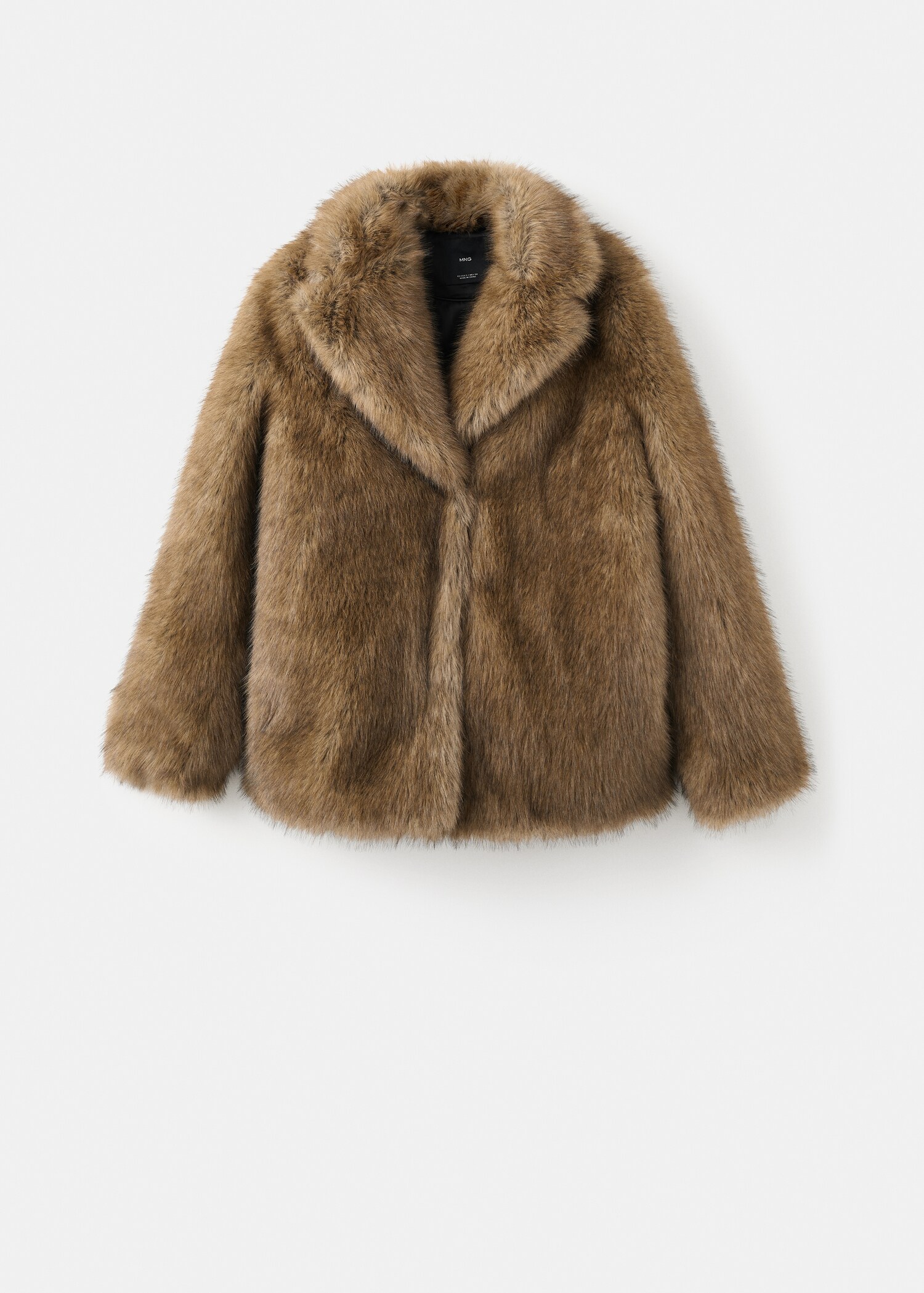 Faux-fur coat with lapels - Article without model