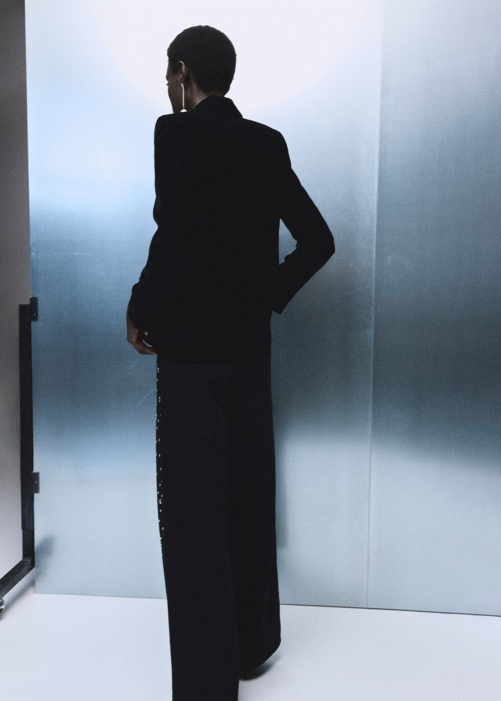 Double-breasted velvet jacket