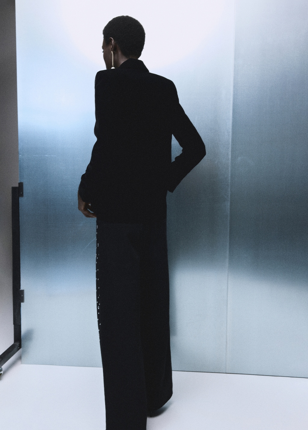 Double-breasted velvet jacket