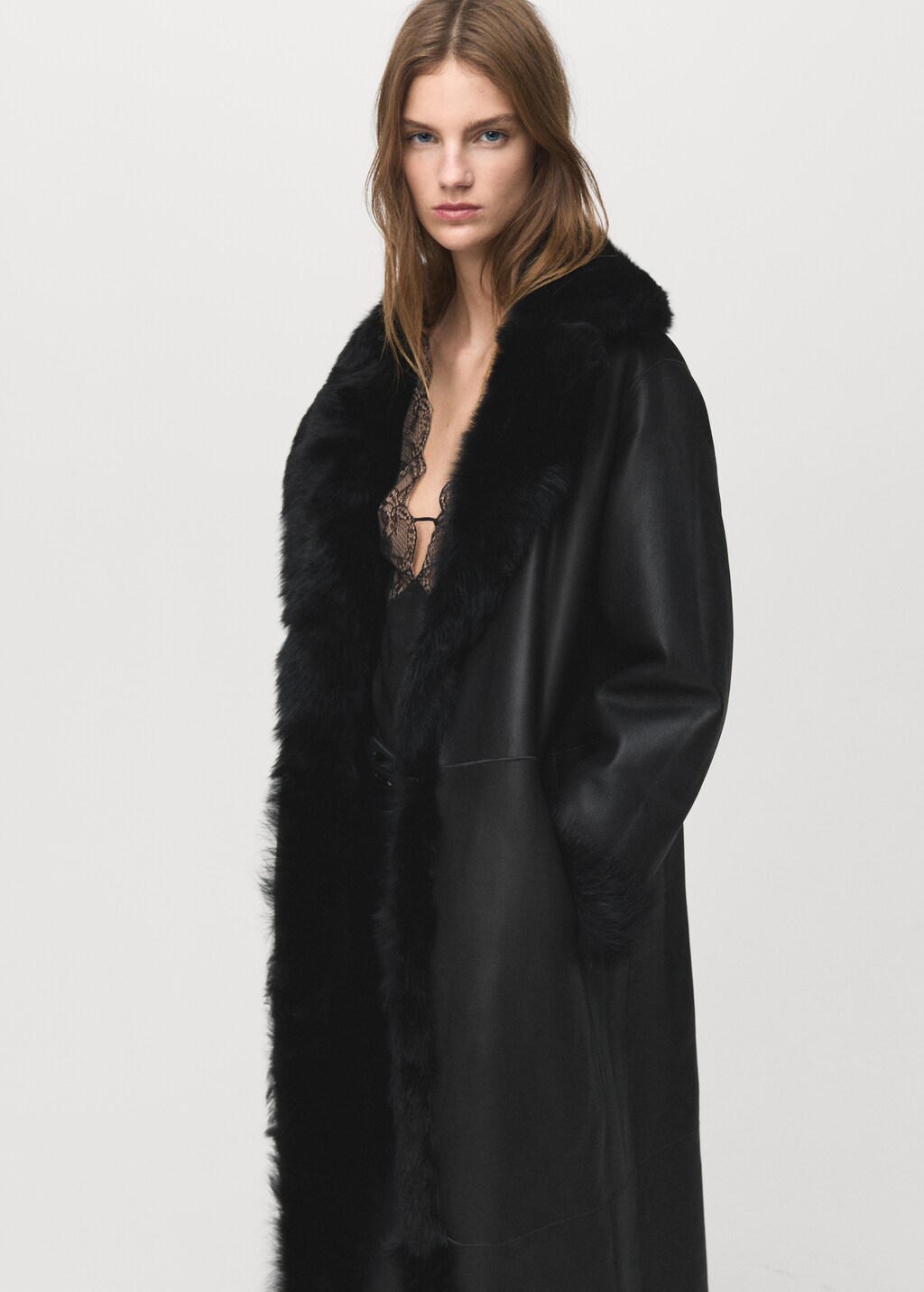 Mango Reversible fur coat