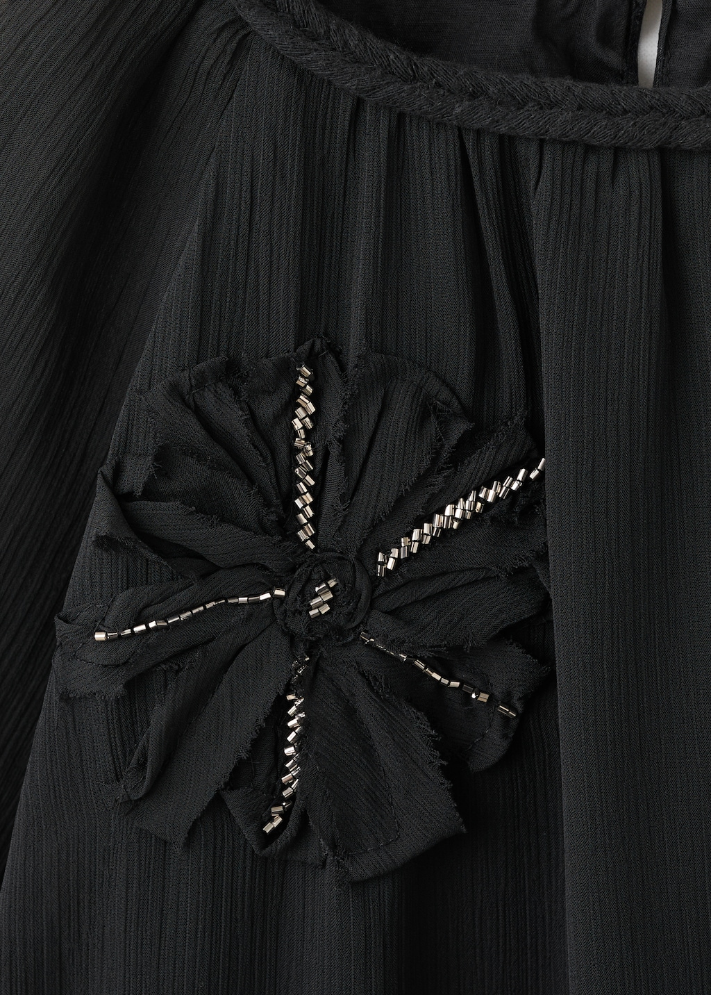 Floral embroidery dress