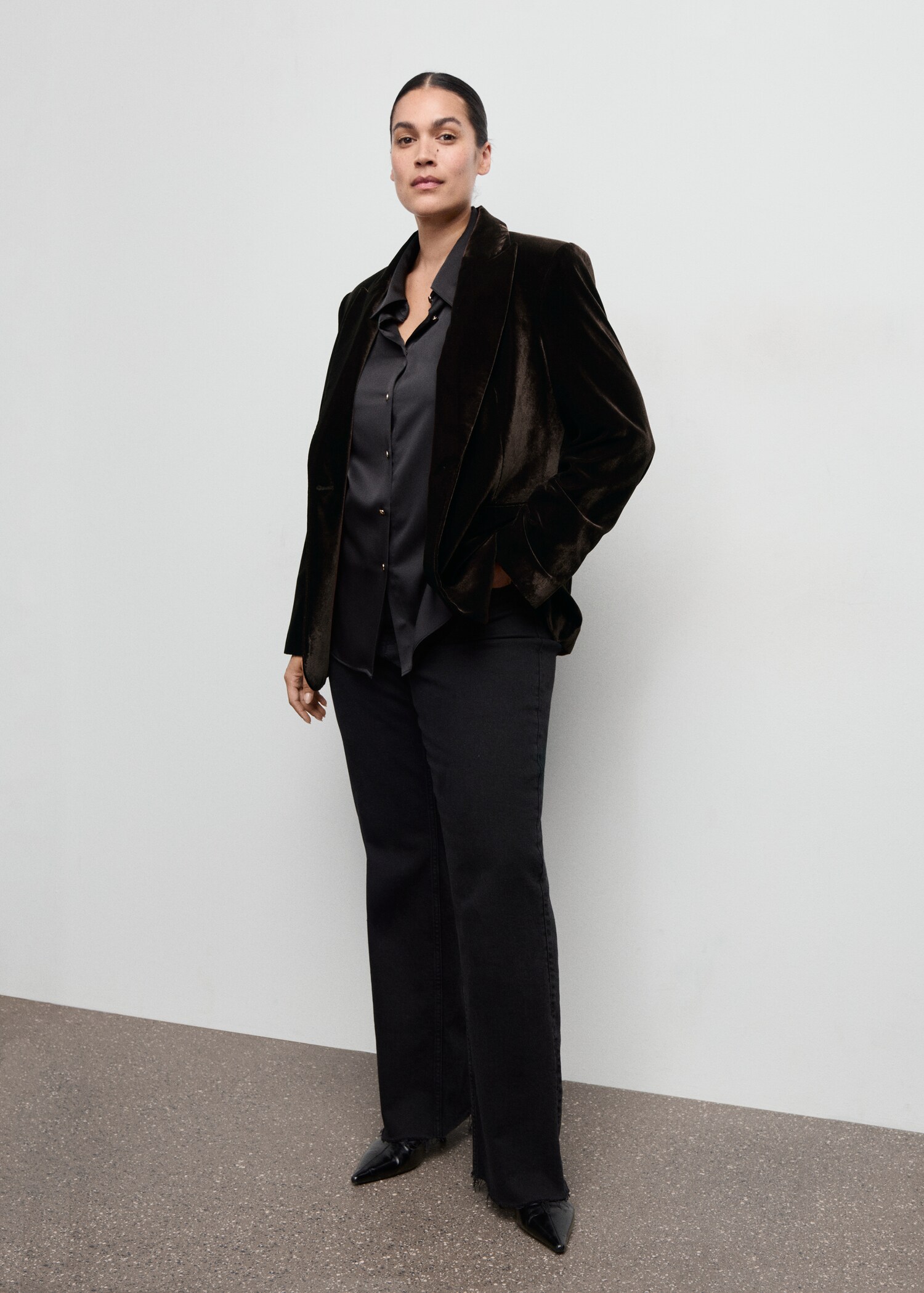 Structured velvet blazer - Details of the article 3