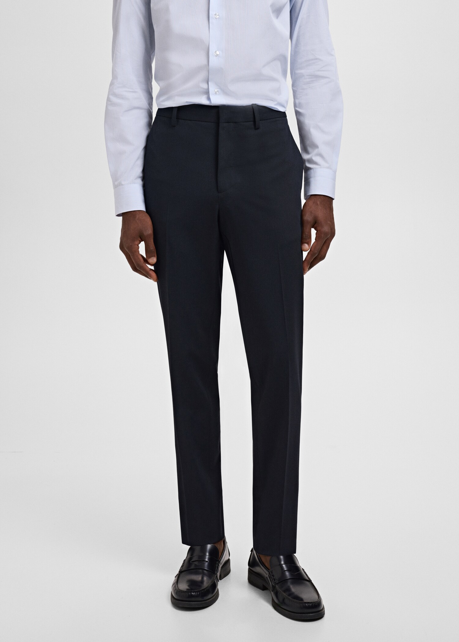 Stretch fabric super slim-fit suit trousers - Medium plane