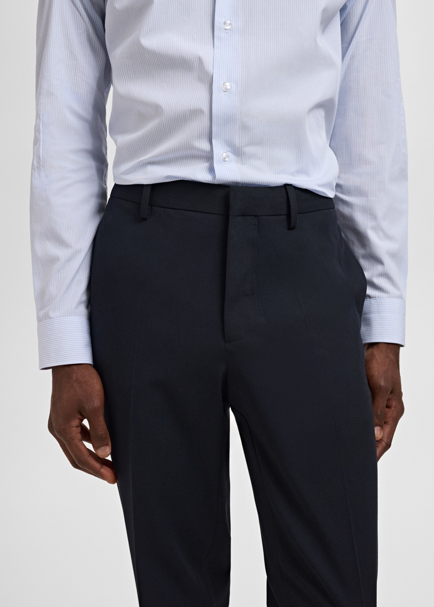 Stretch fabric super slim-fit suit trousers - Details of the article 1