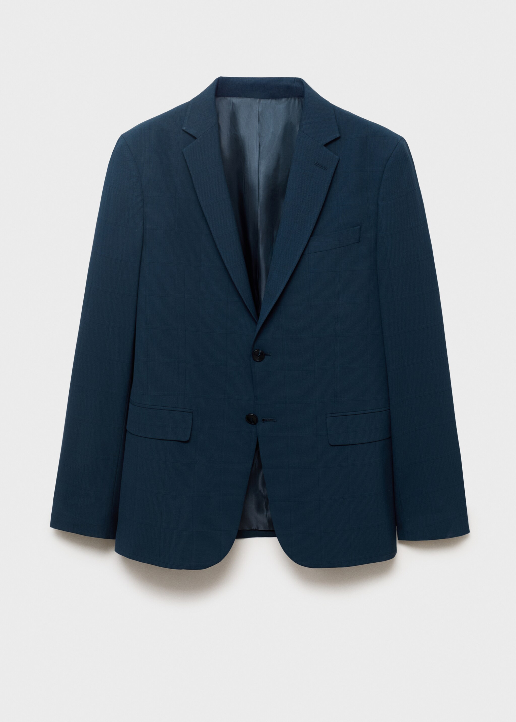 Super slim-fit suit jacket in stretch fabric - Article without model, Indigo Blue. Ref: 17071176-01.