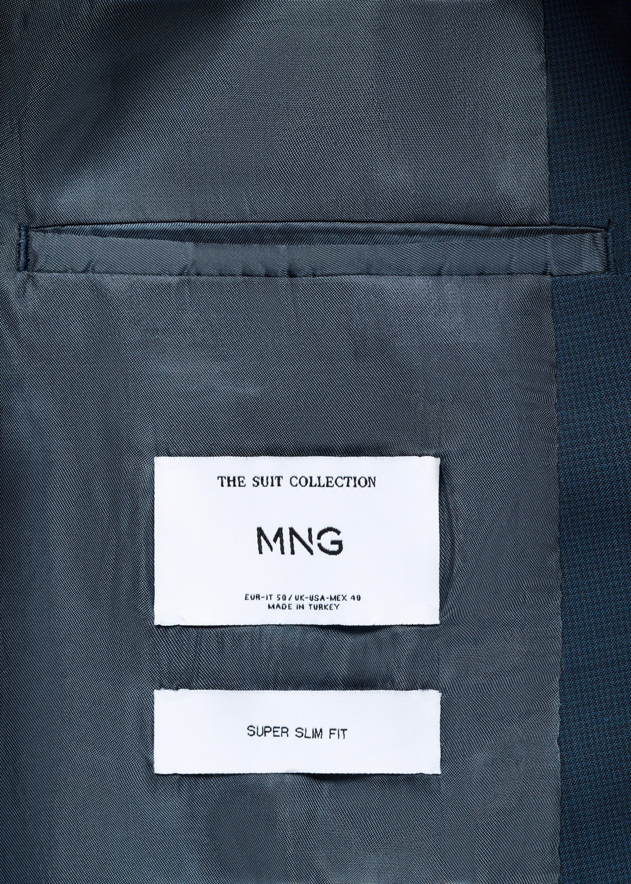 Super slim-fit suit jacket in stretch fabric - Details of the article 0, Indigo Blue. Ref: 17071176-01.