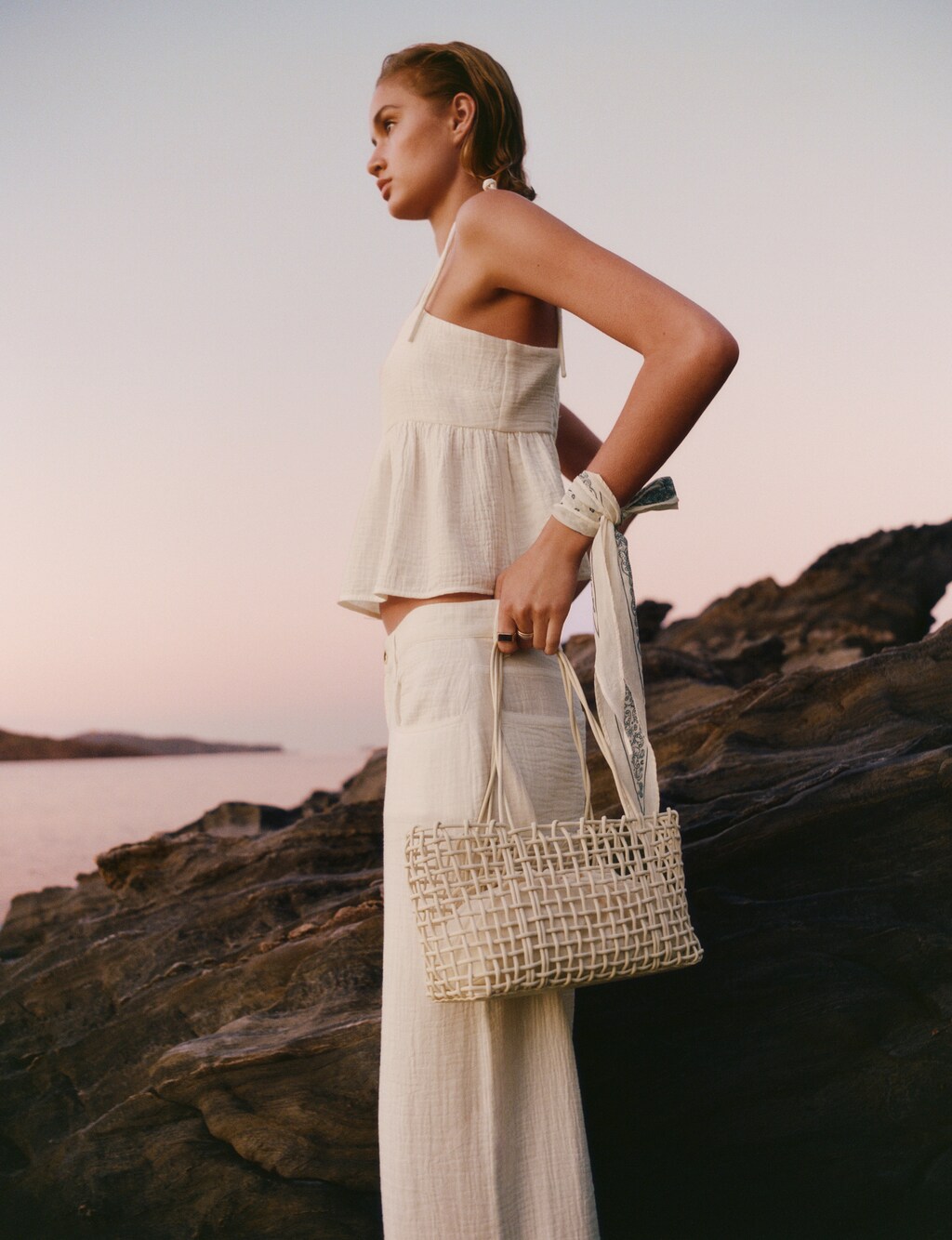 Cotton top with ruffles