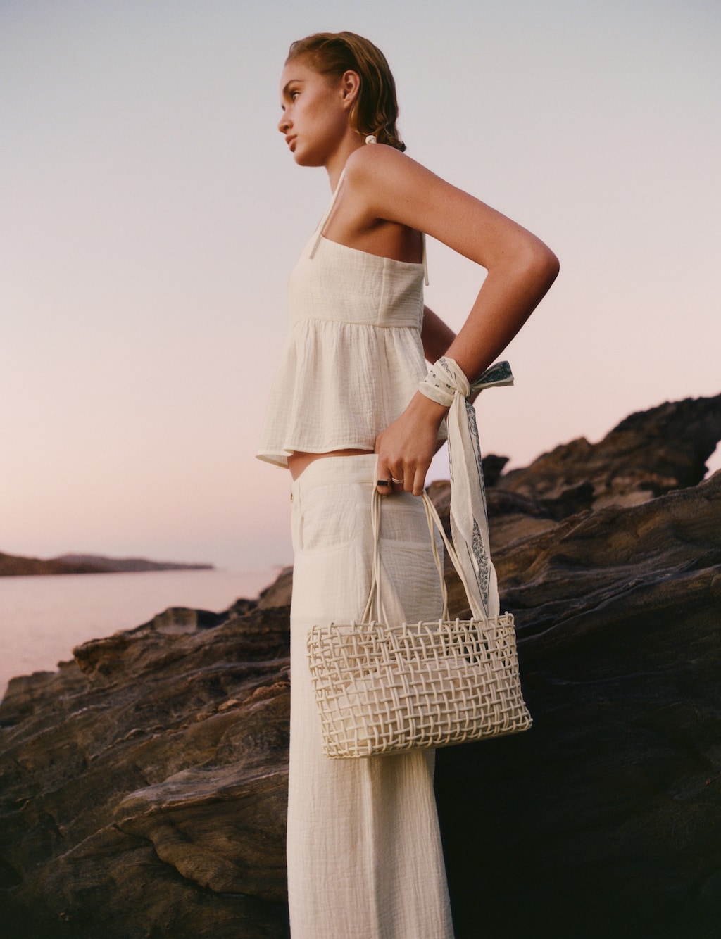 Cotton top with ruffles