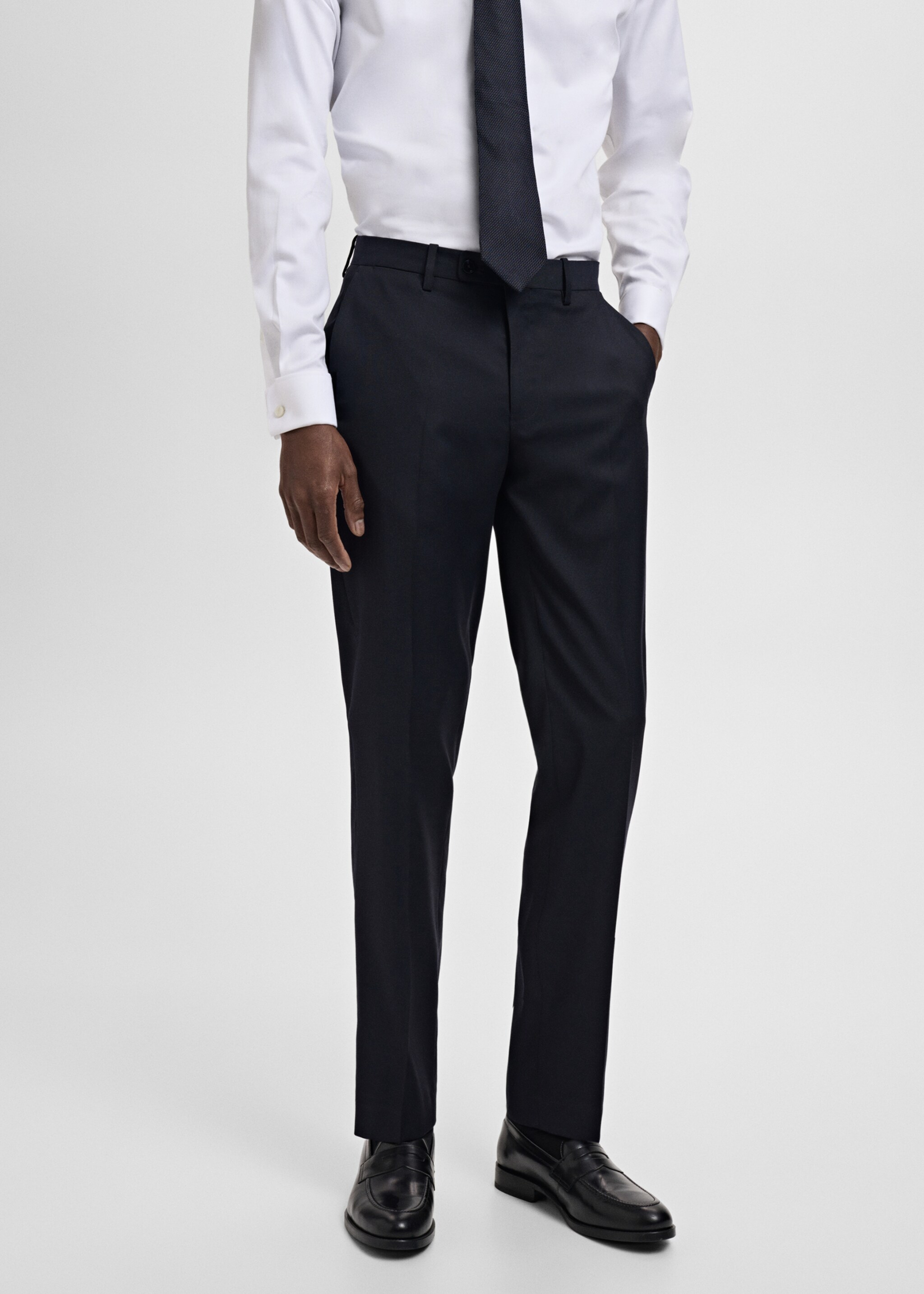 Milan slim-fit suit trousers - Medium plane