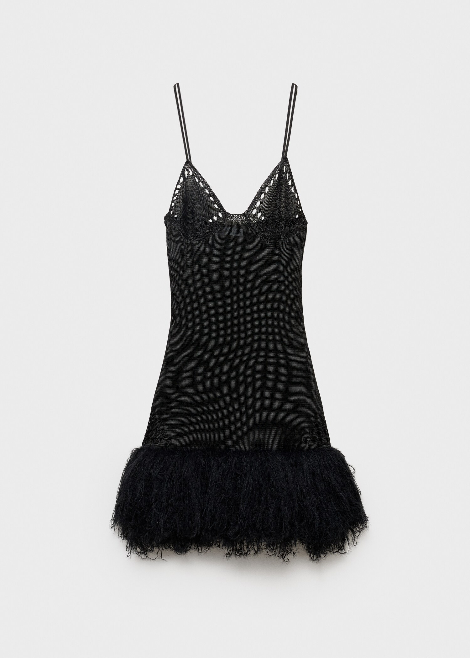 Vestido punto combinado efecto plumas - Artículo sin modelo