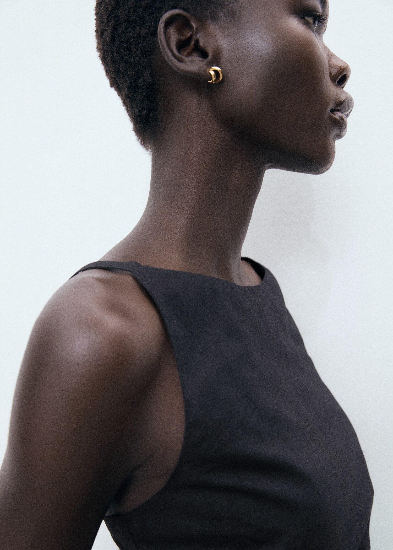 Draped linen dress - Details of the article 1