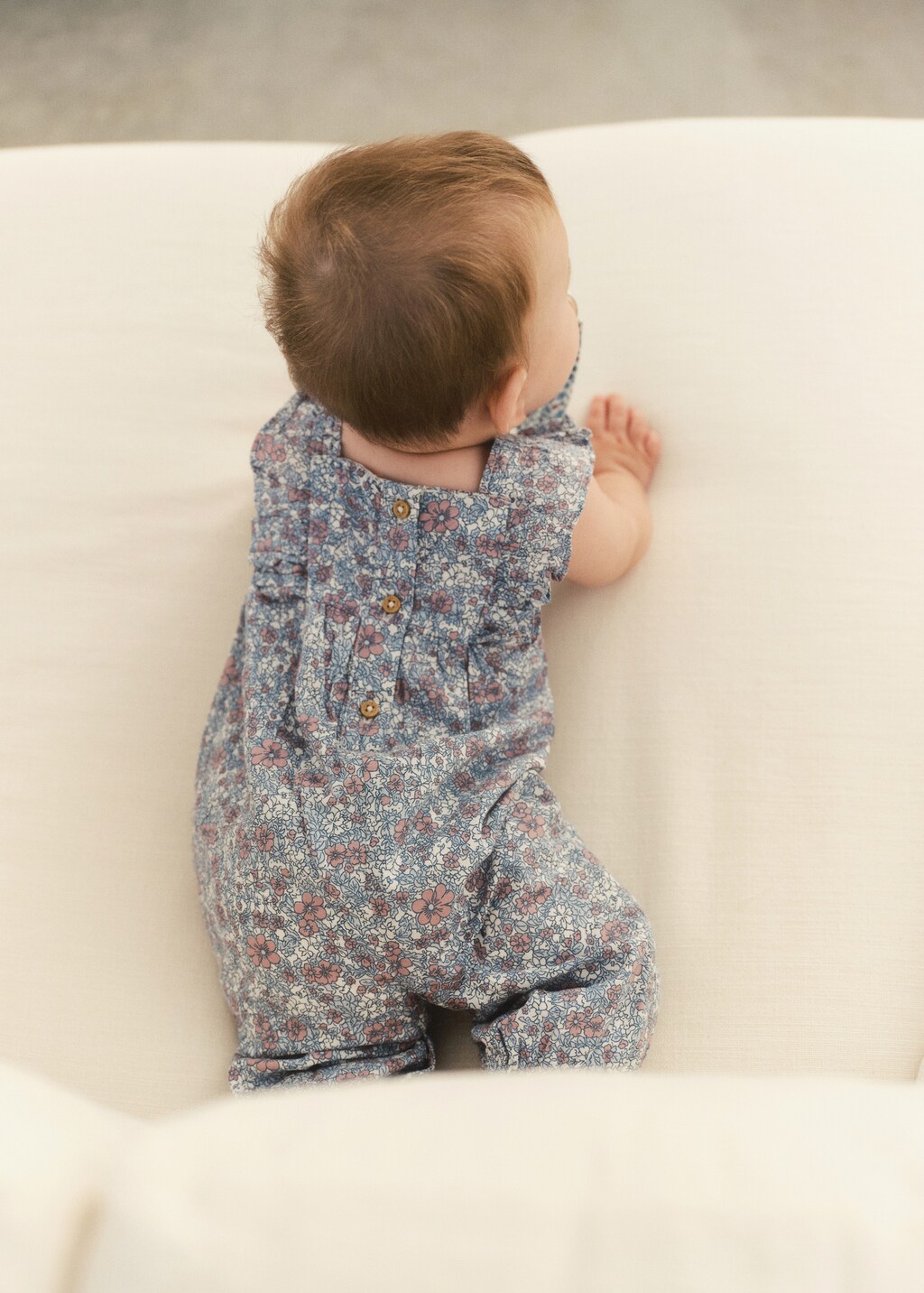 Floral print dungarees