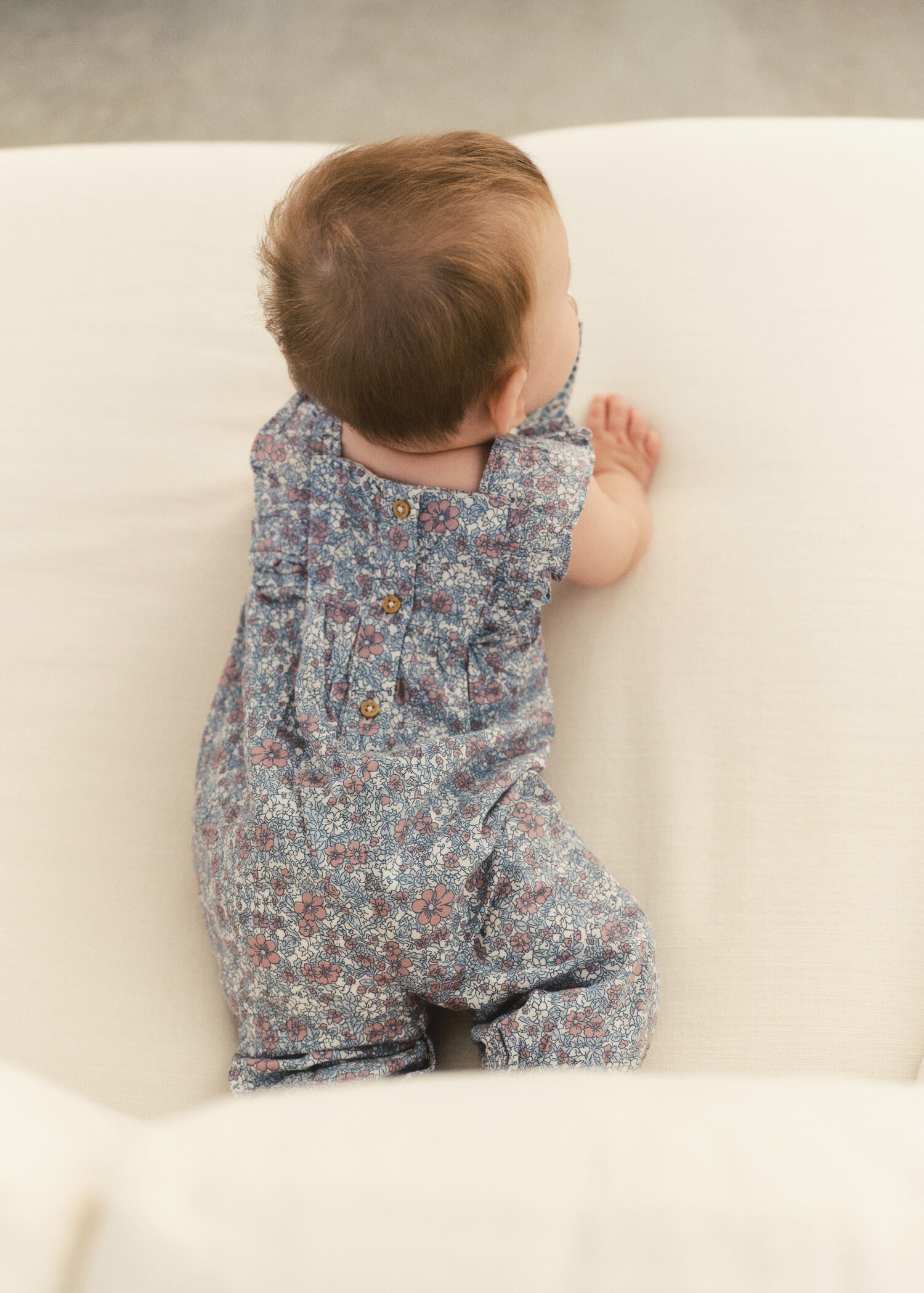 Floral print dungarees - General plane
