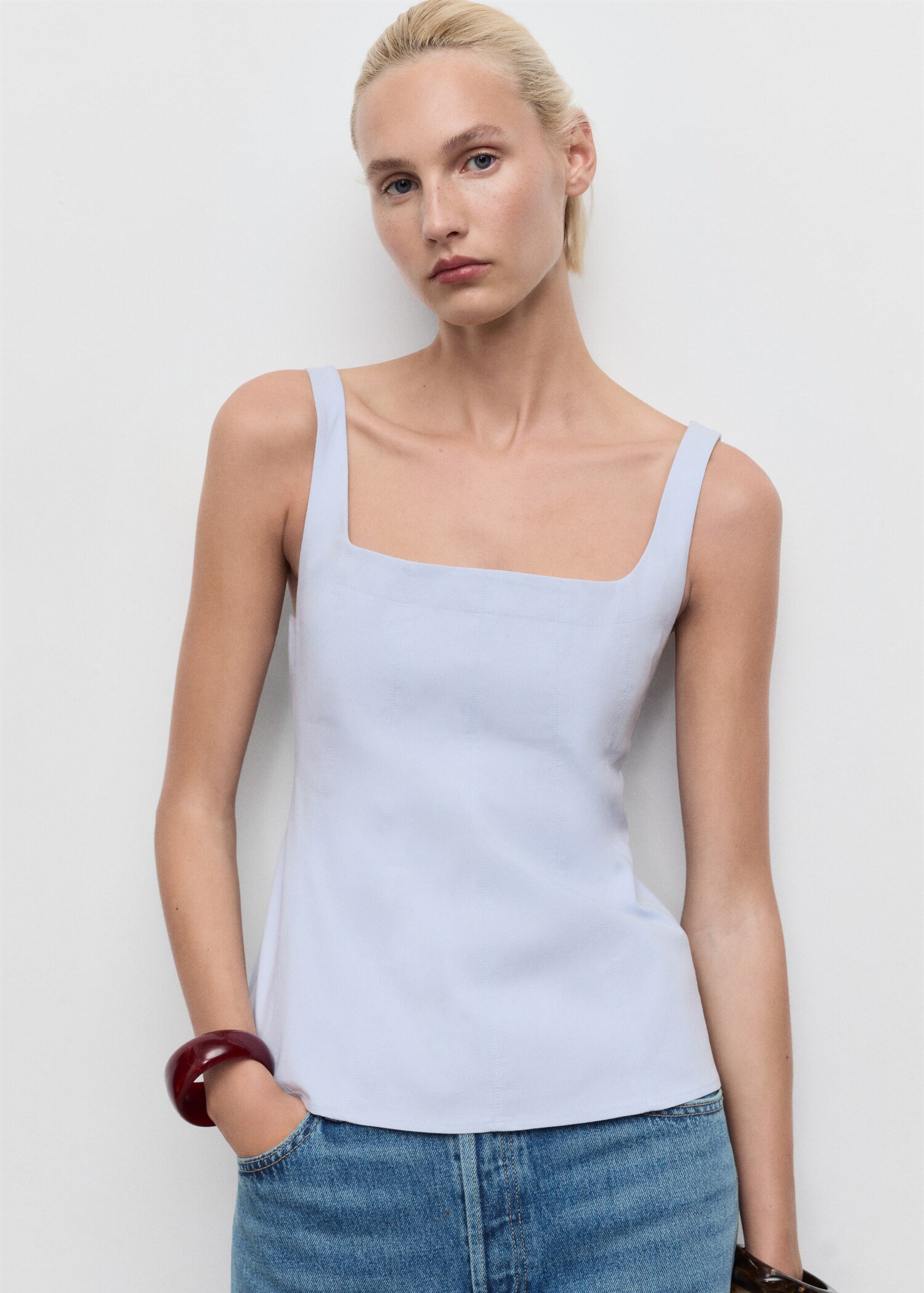 Cotton A-line top - Medium plane