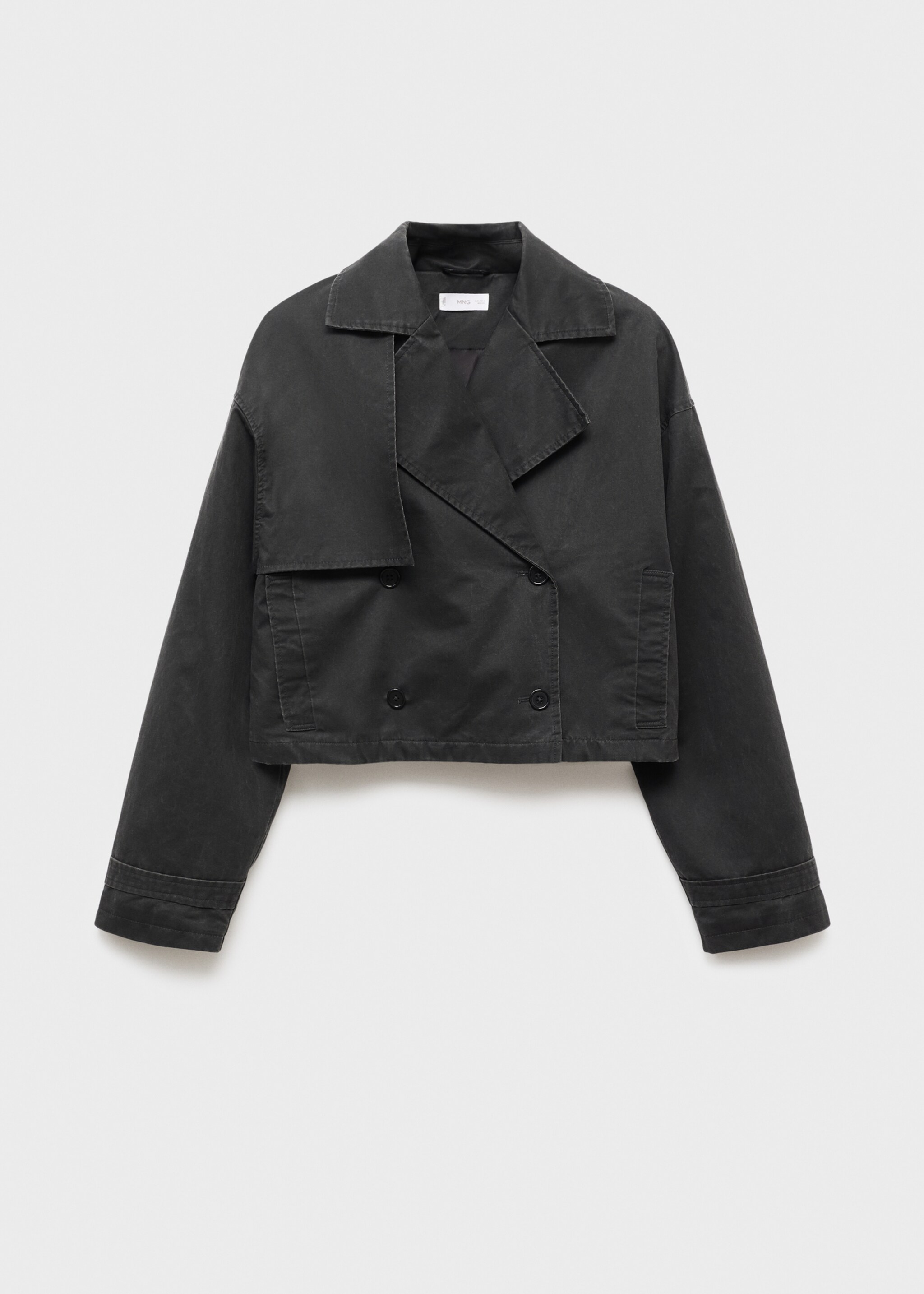 Short trench coat - Article without model, Charcoal. Ref: 17074406-01.