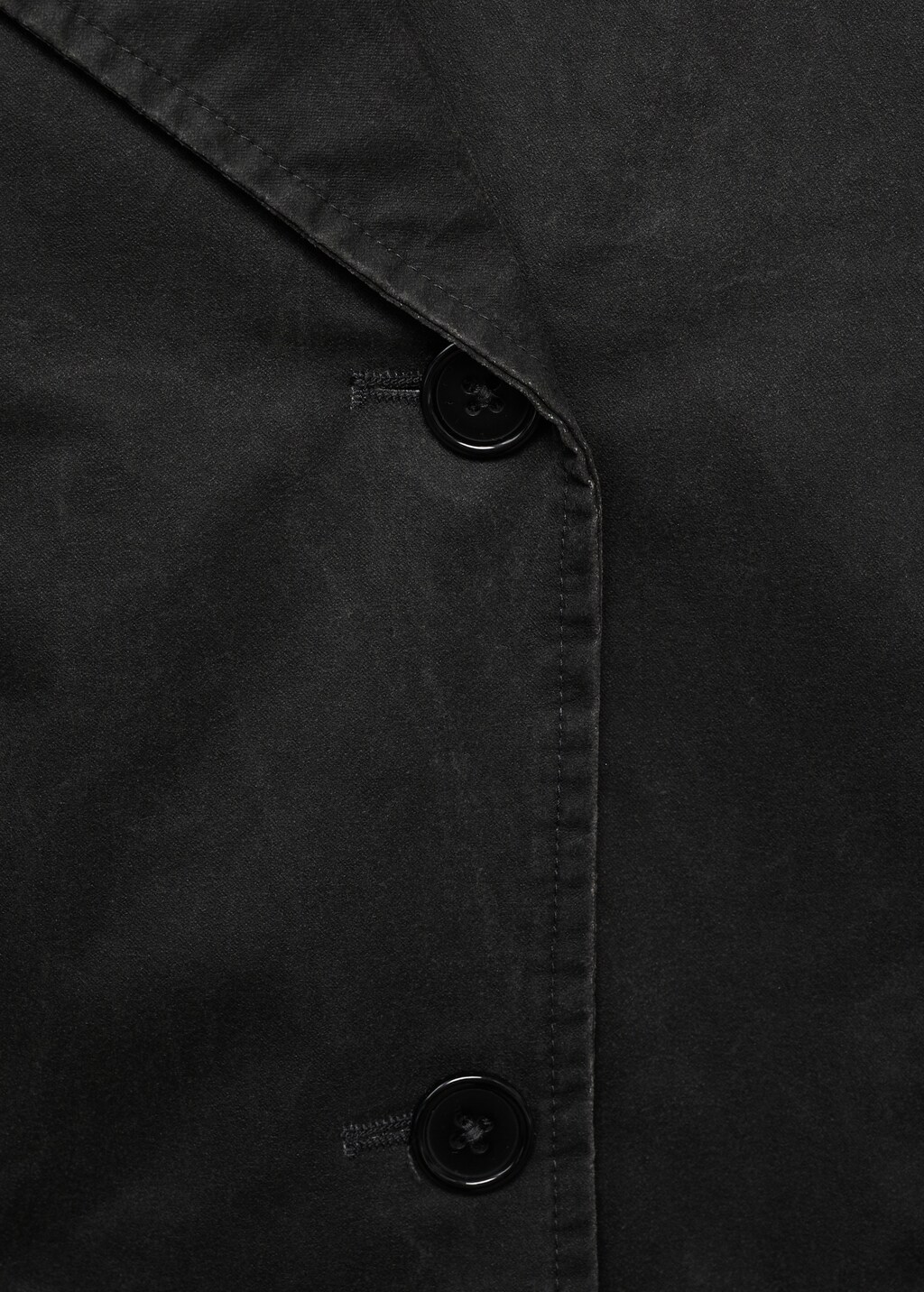 Waxed short trench coat