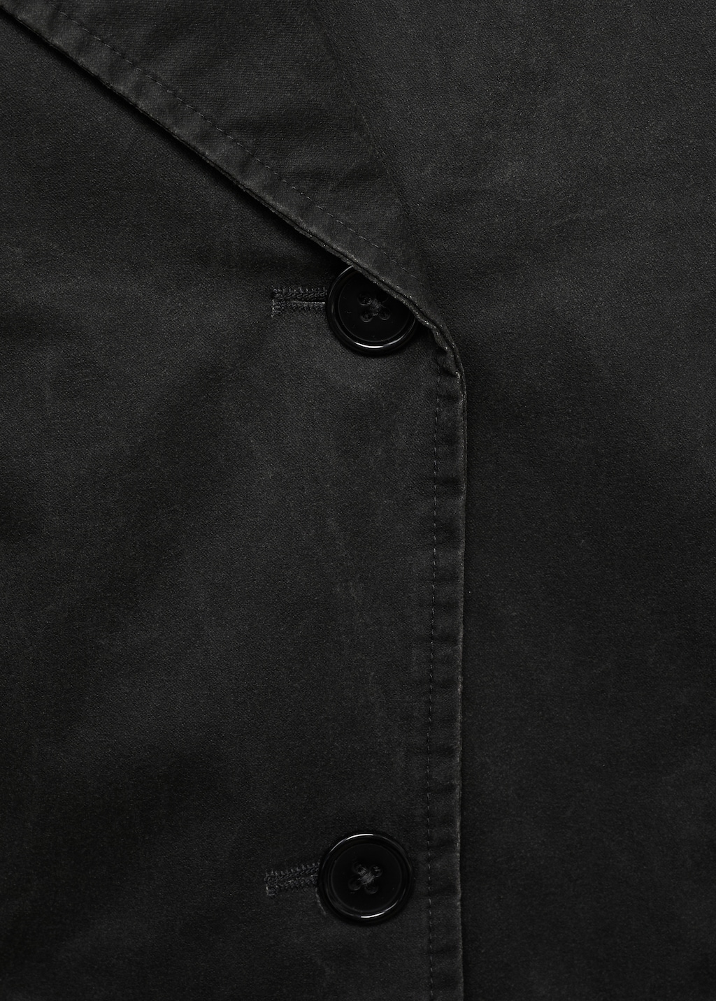 Waxed short trench coat