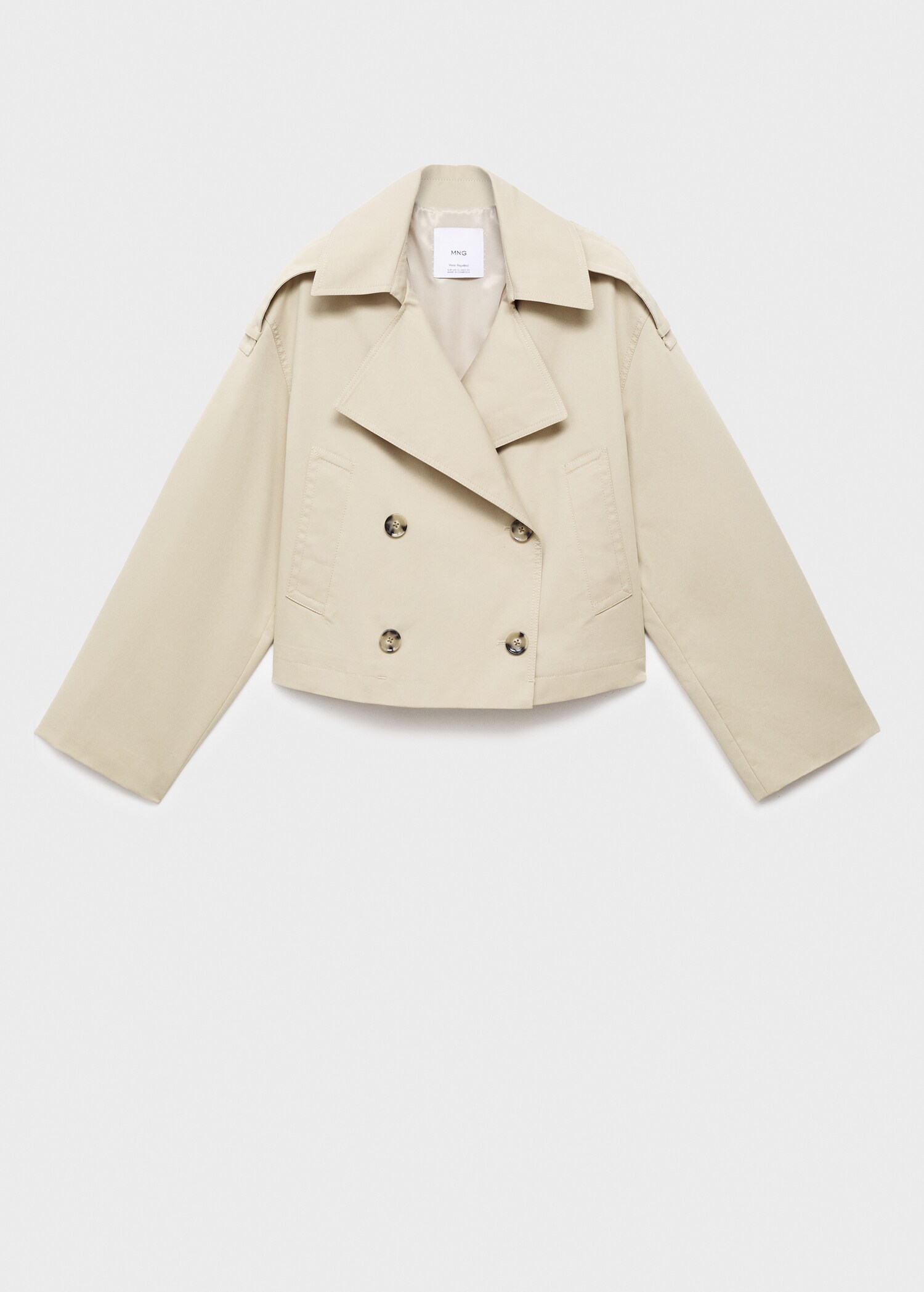 Double-breasted cropped trench coat - Article without model