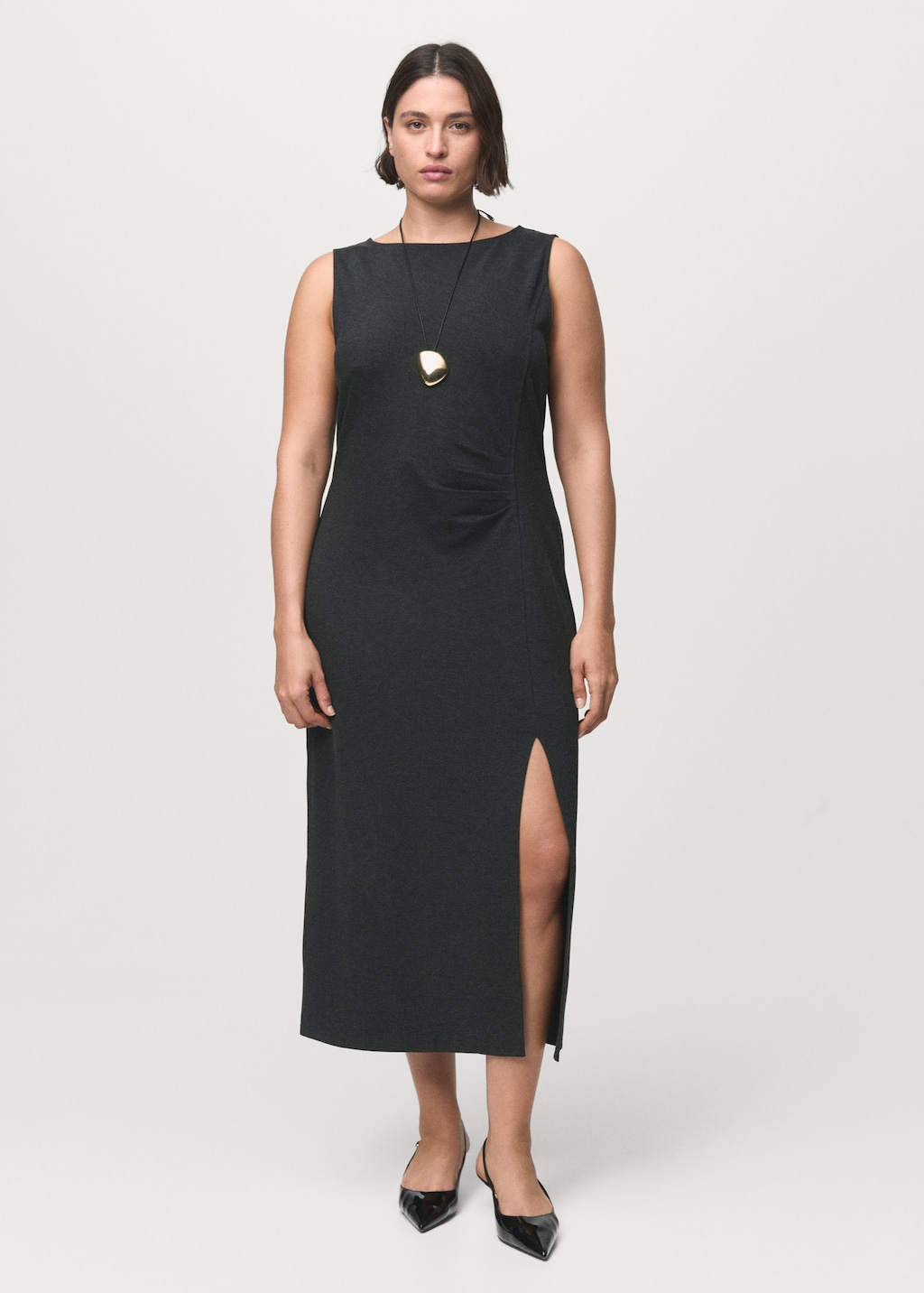 Cut-out ruched dress
