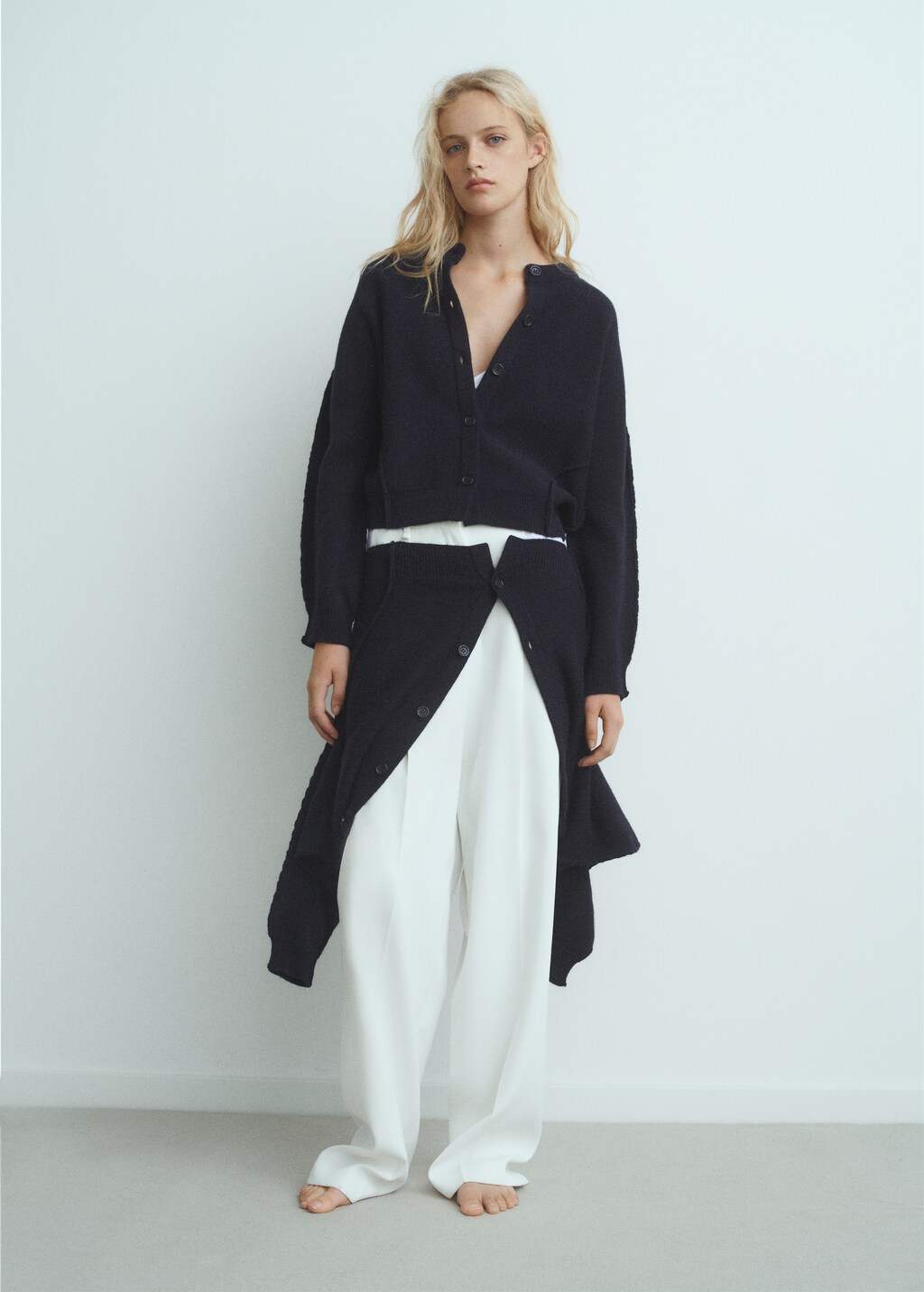 Straight-fit cardigan with buttons