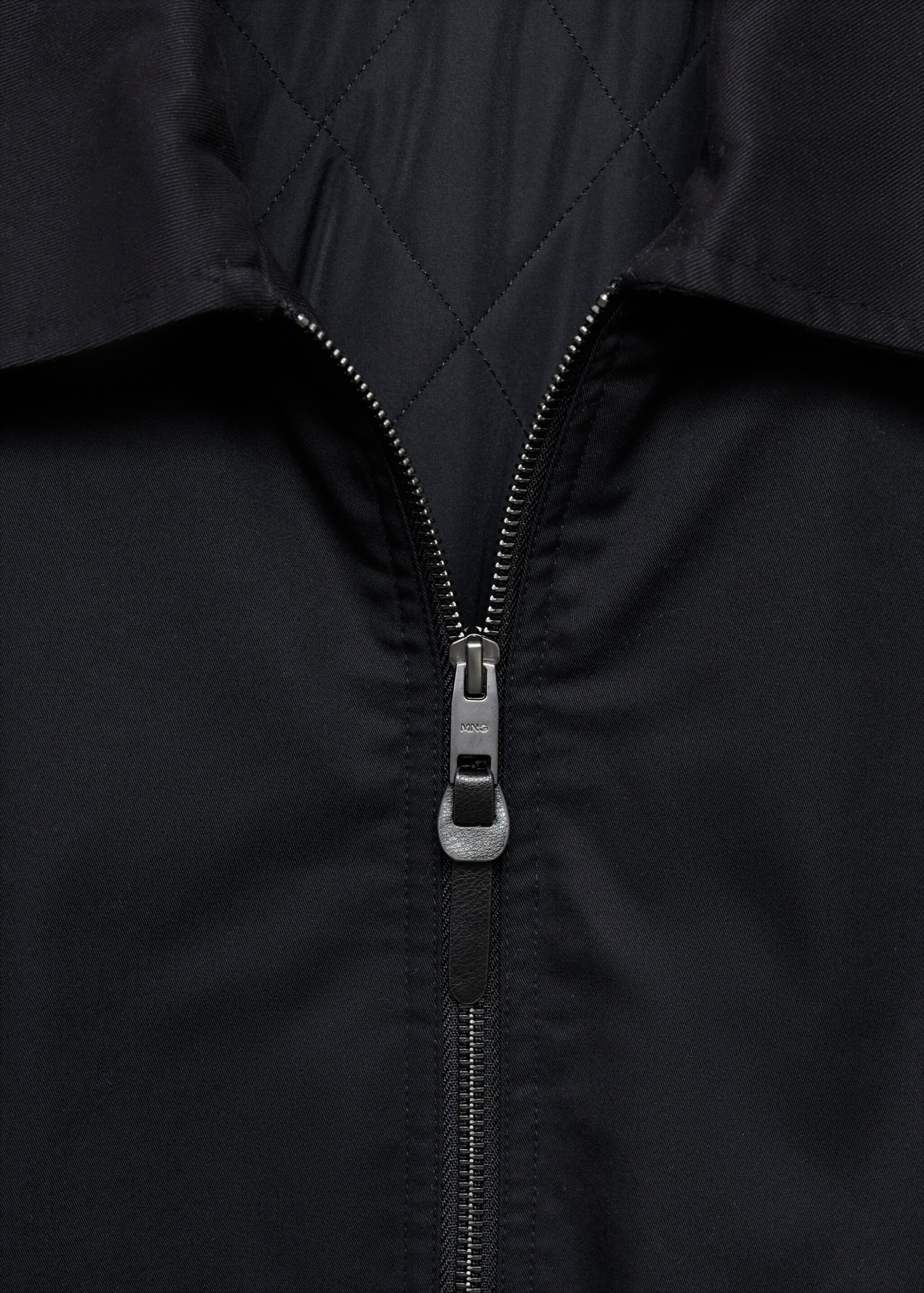 Cotton quilted jacket - Details of the article 8, Navy. Ref: 17076720-01.