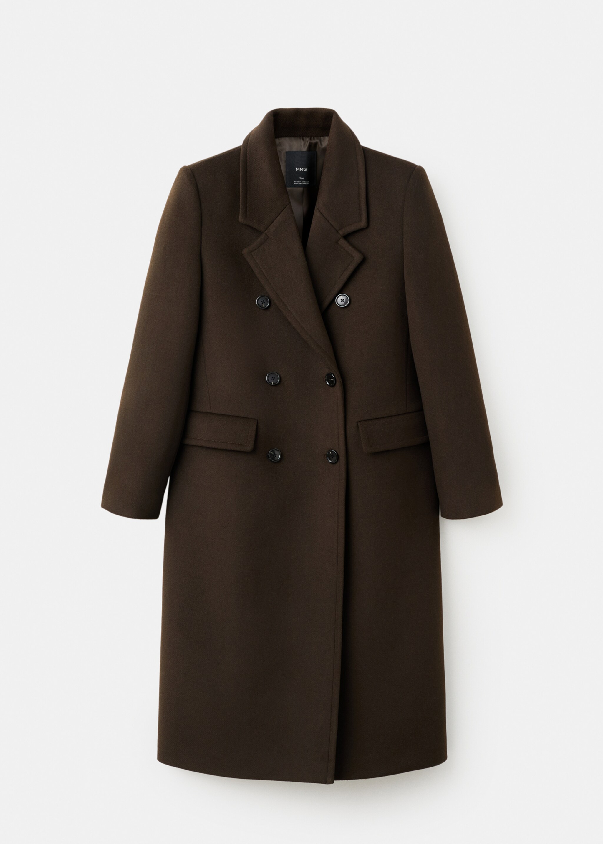 Double-breasted wool coat - Article without model, Khaki. Ref: 17077768-01.