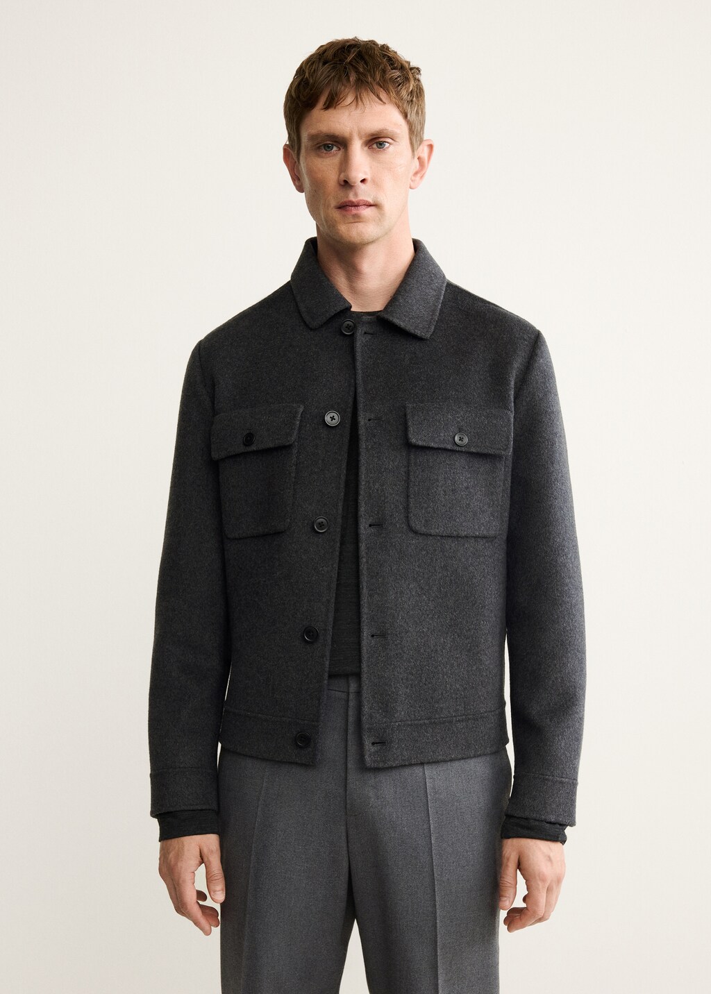 Handmade wool jacket with pockets