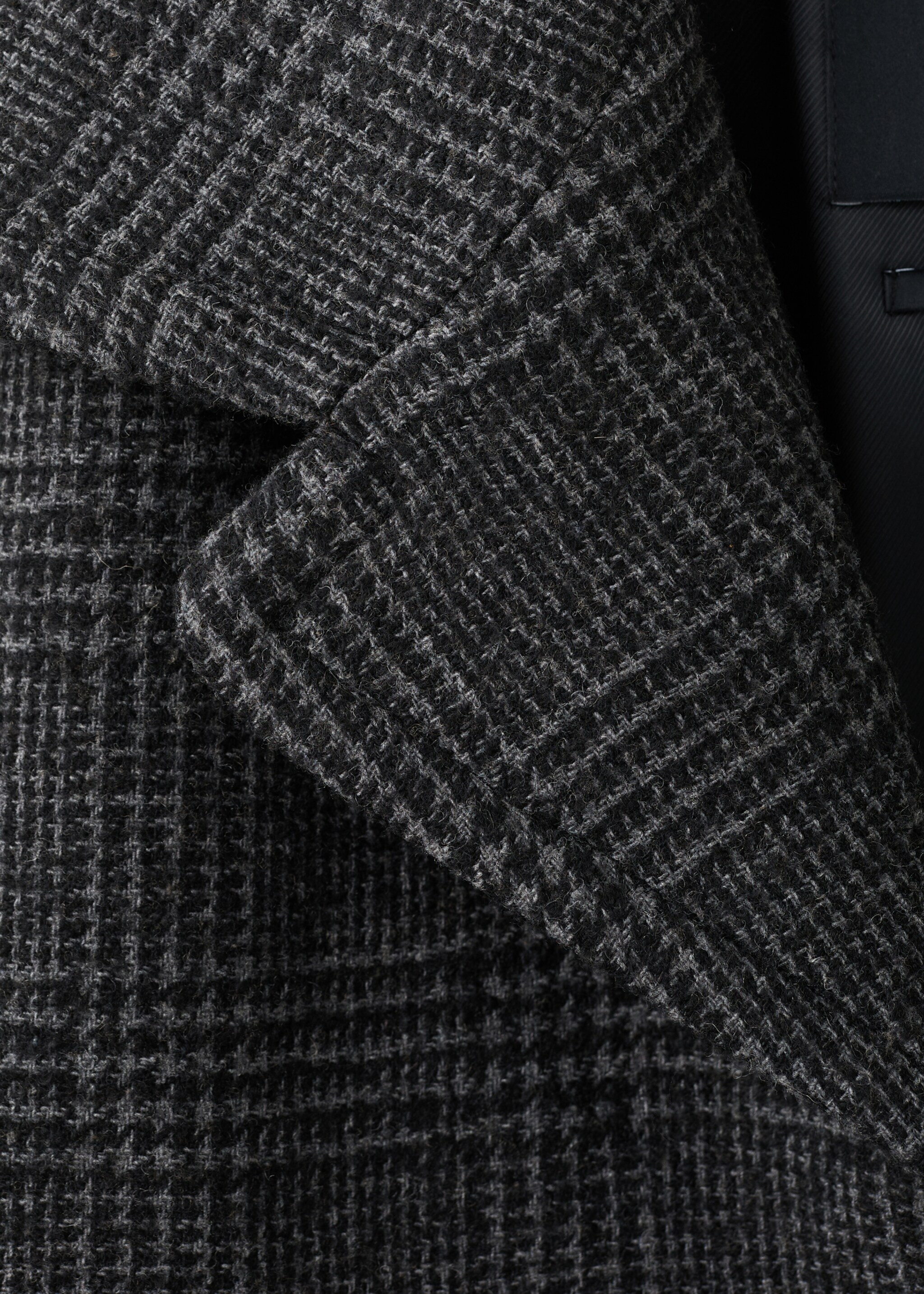 Checked wool-blend coat - Details of the article 0, Grey. Ref: 17078290-01.