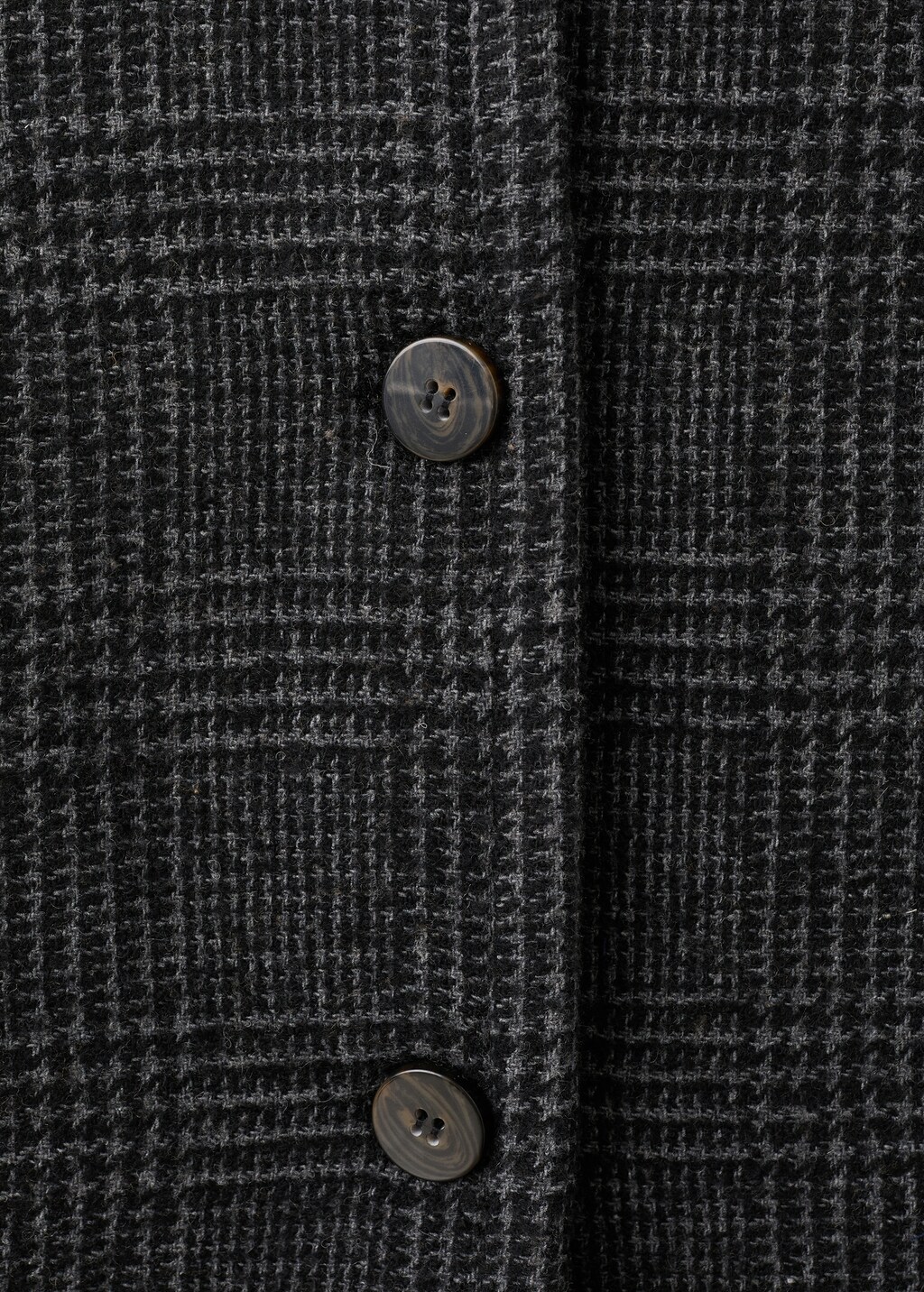 Checked wool-blend coat