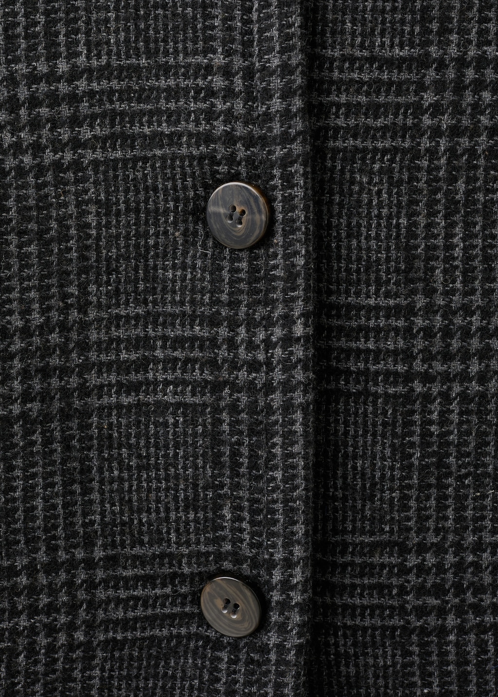 Checked wool-blend coat