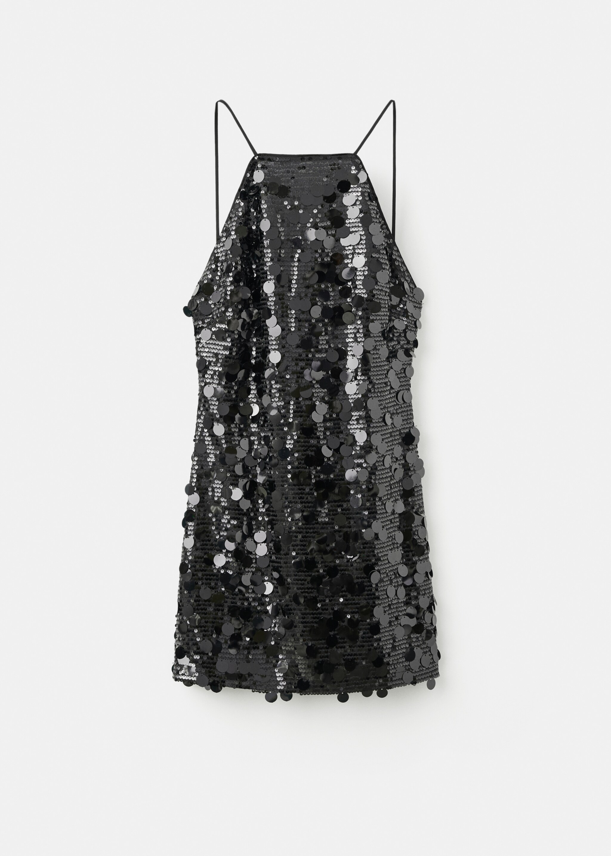 Short dress with sequins - Article without model, Black. Ref: 17078632-01.
