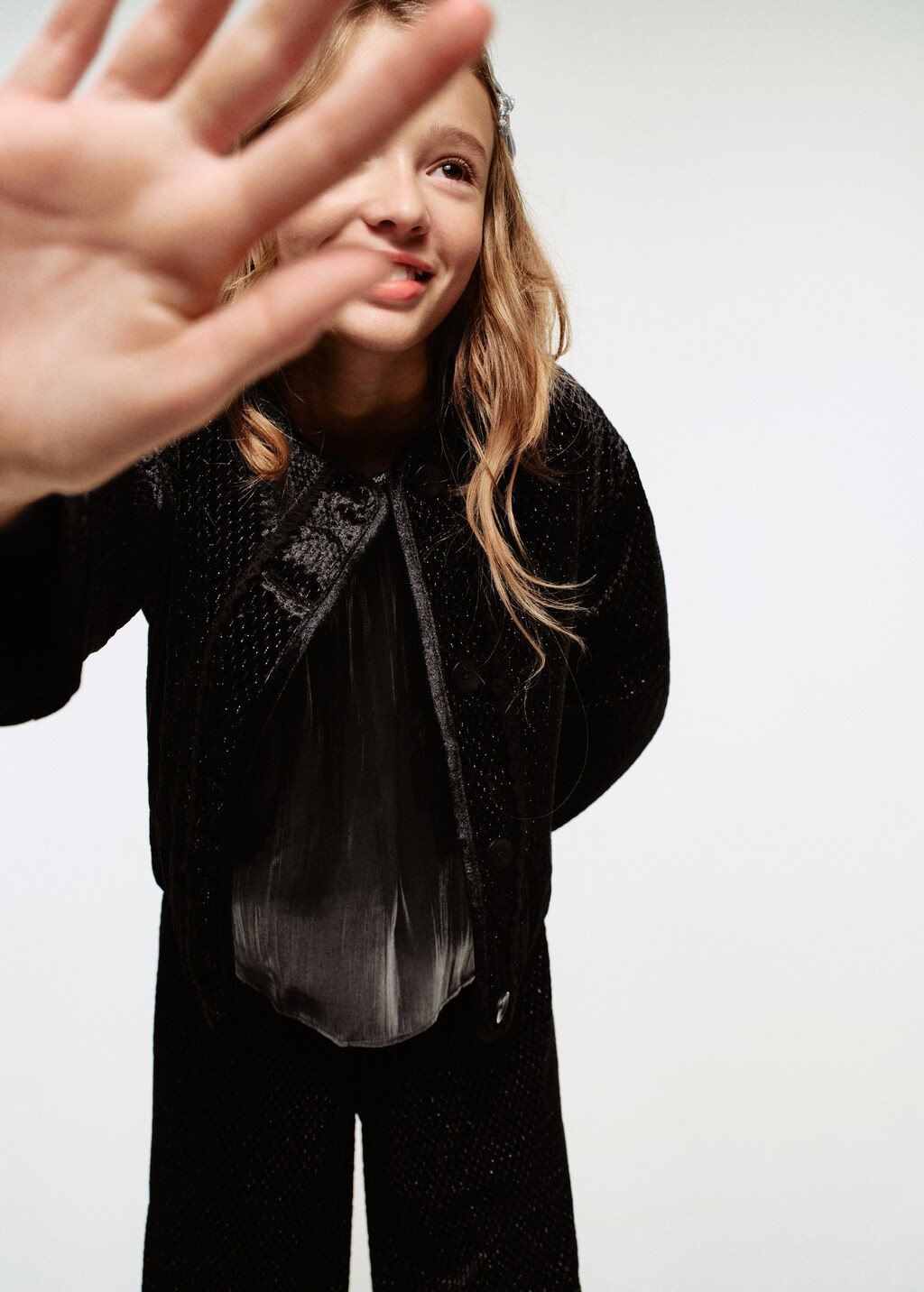 Lurex jacket with buttons