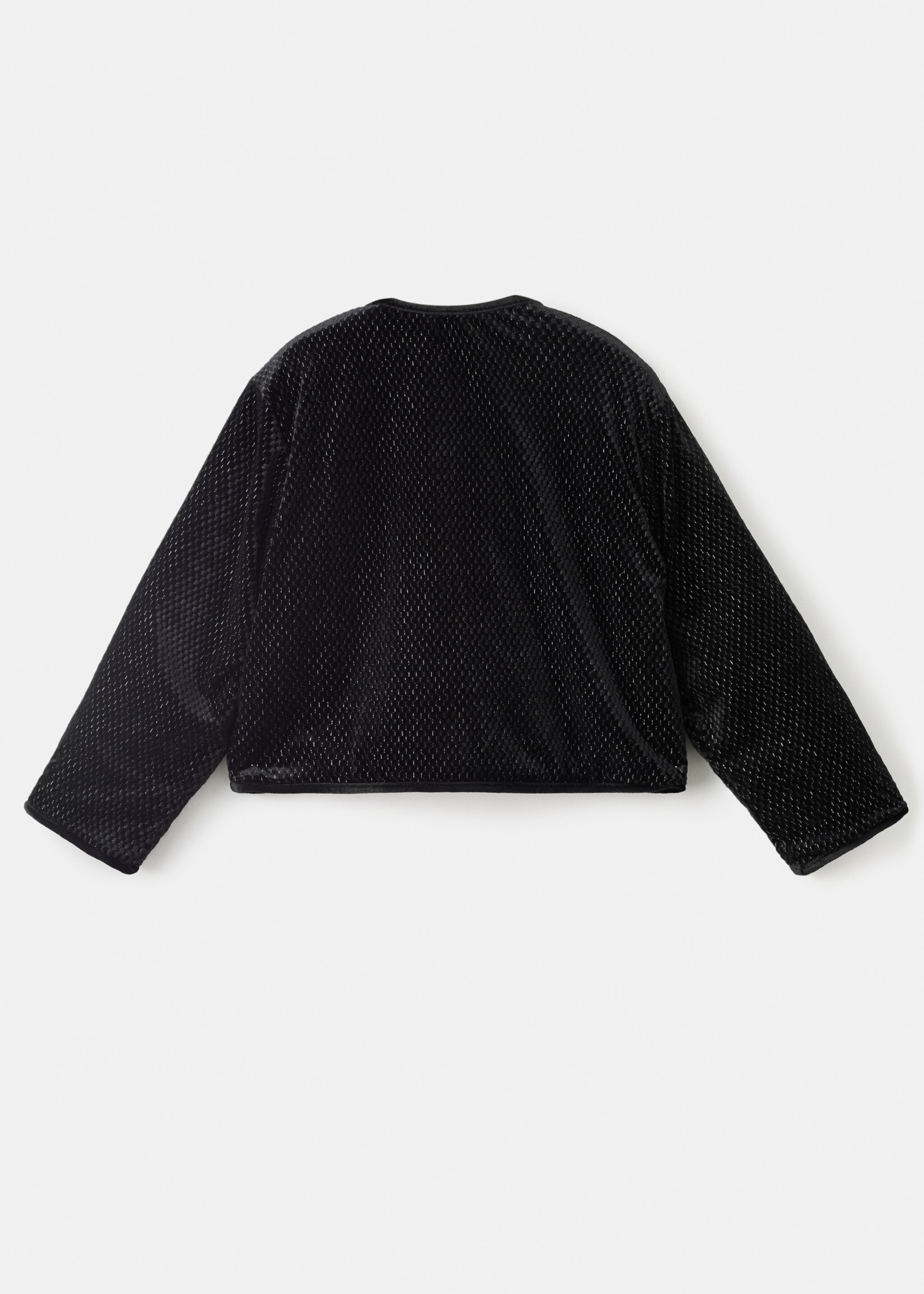 Lurex jacket with buttons - Reverse of the article, Black. Ref: 17079098-01.