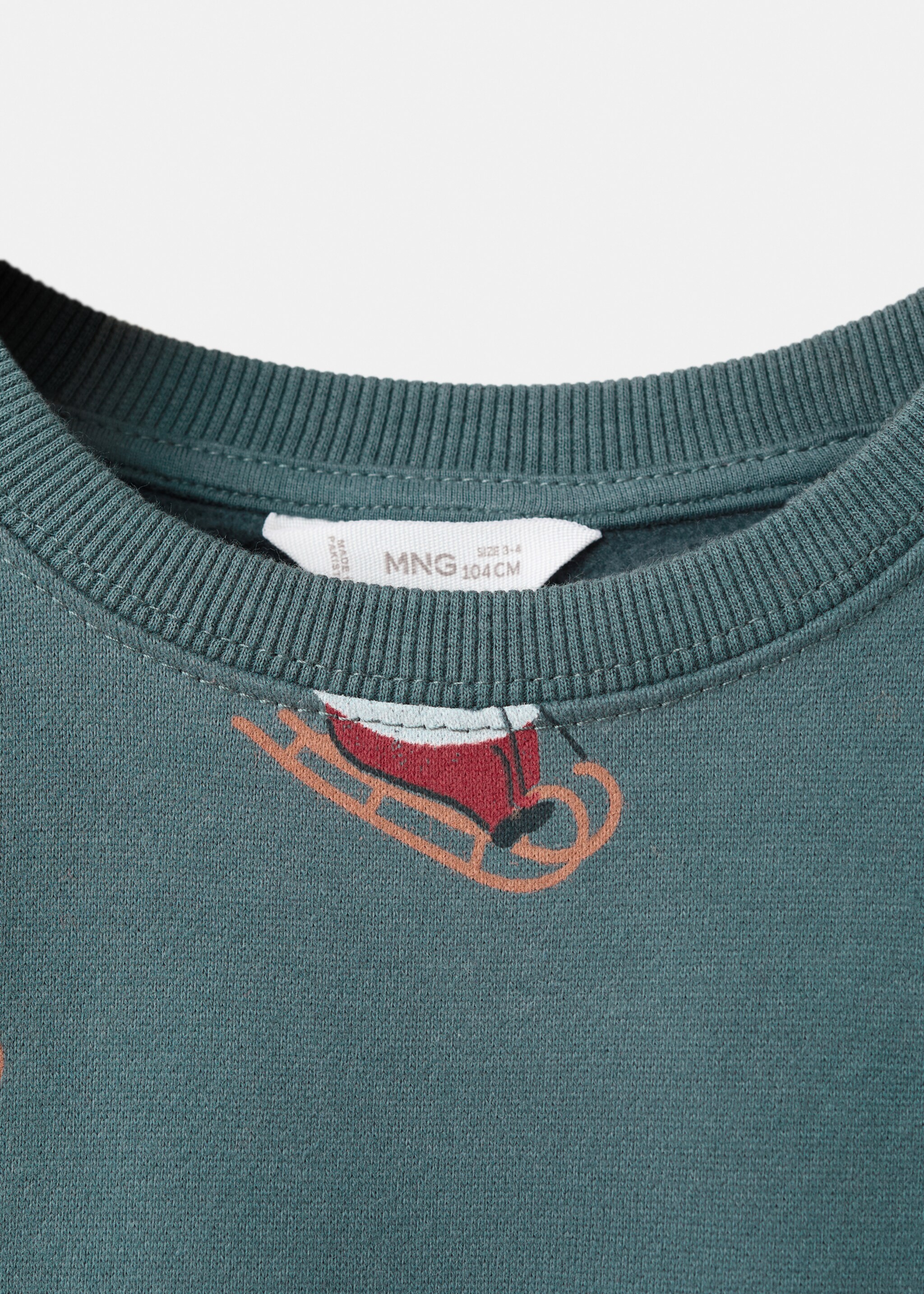 Sudadera estampado navidad - Detalle del artículo 8, Verde bosque. Ref: 17079099-01.