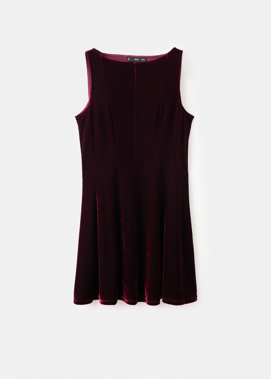 Velvet dress with seams