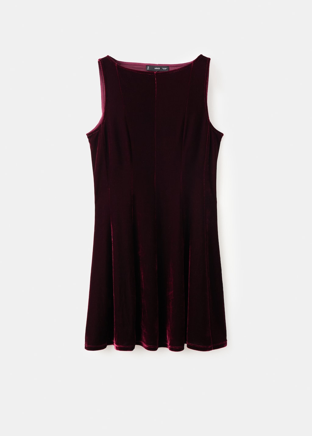 Velvet dress with seams