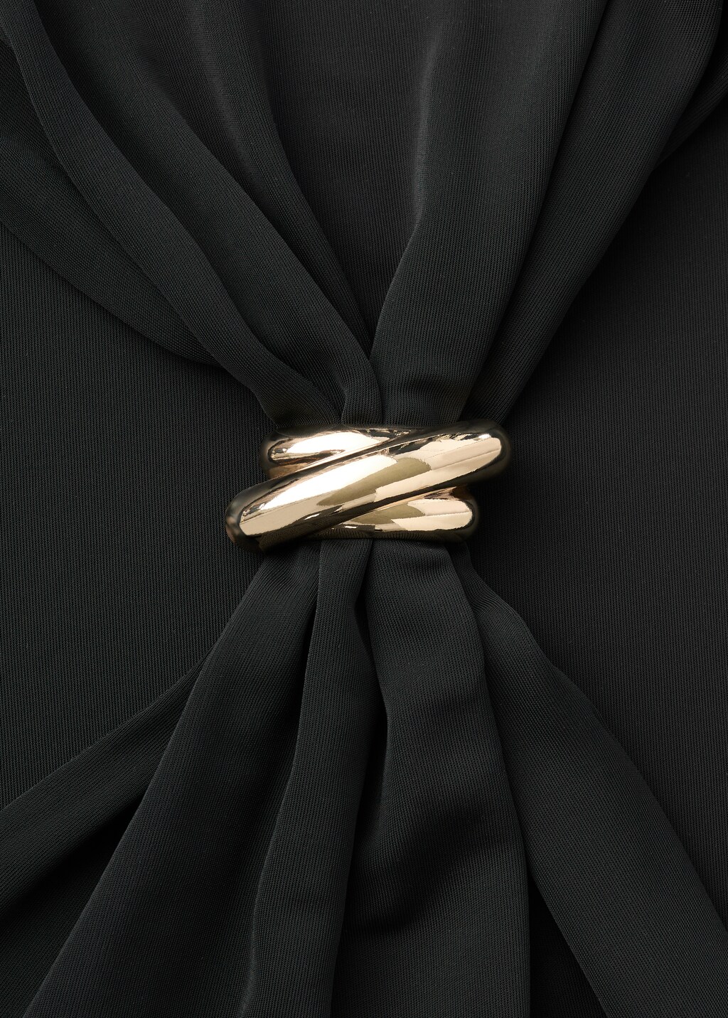 Draped dress with metallic detail