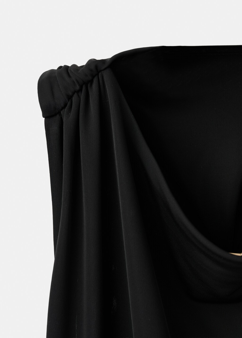 Draped dress with metallic detail