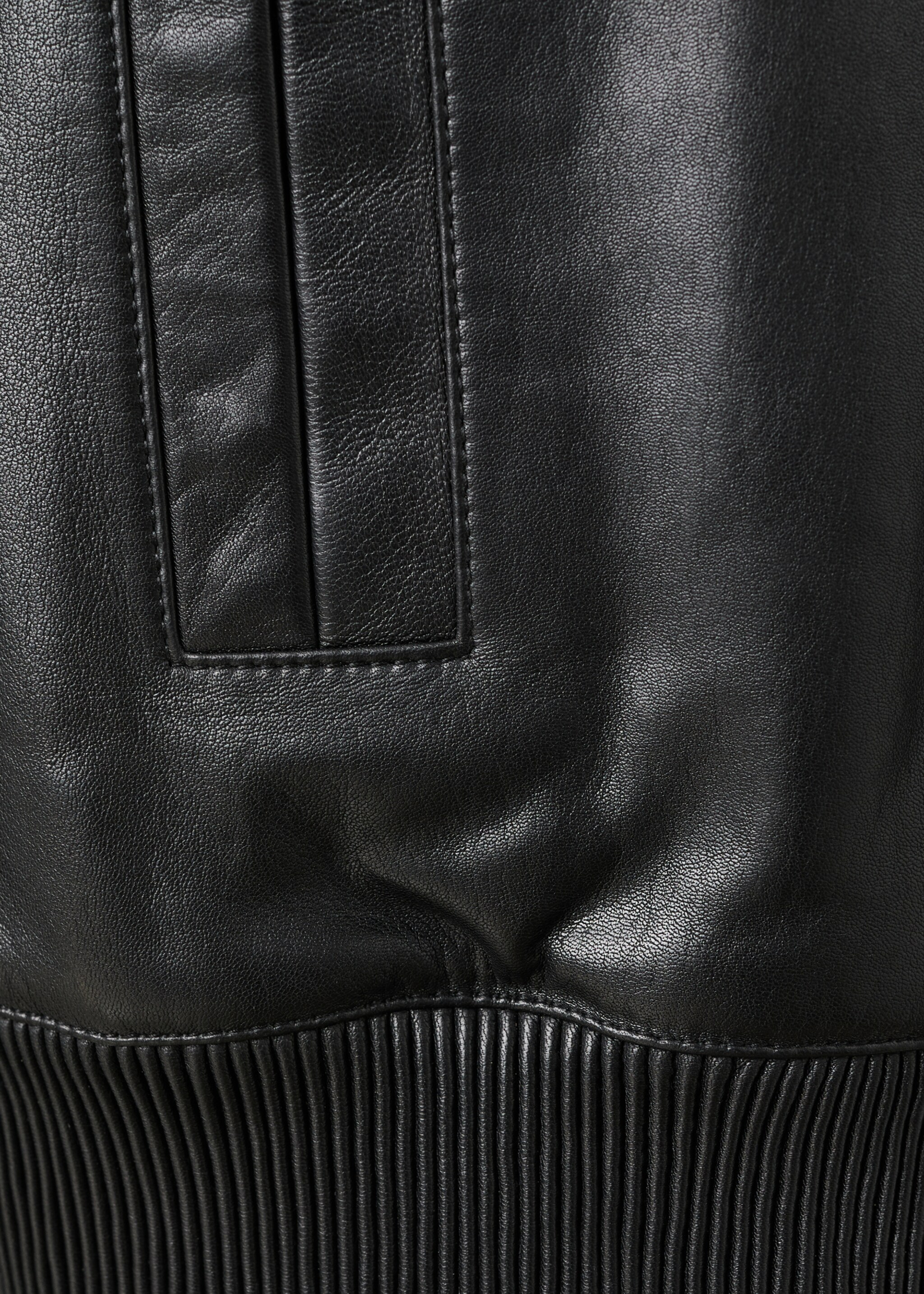 Leather bomber jacket - Details of the article 0, Black. Ref: 17079116-01.