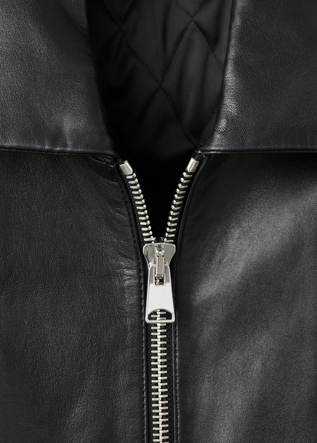 Leather bomber jacket