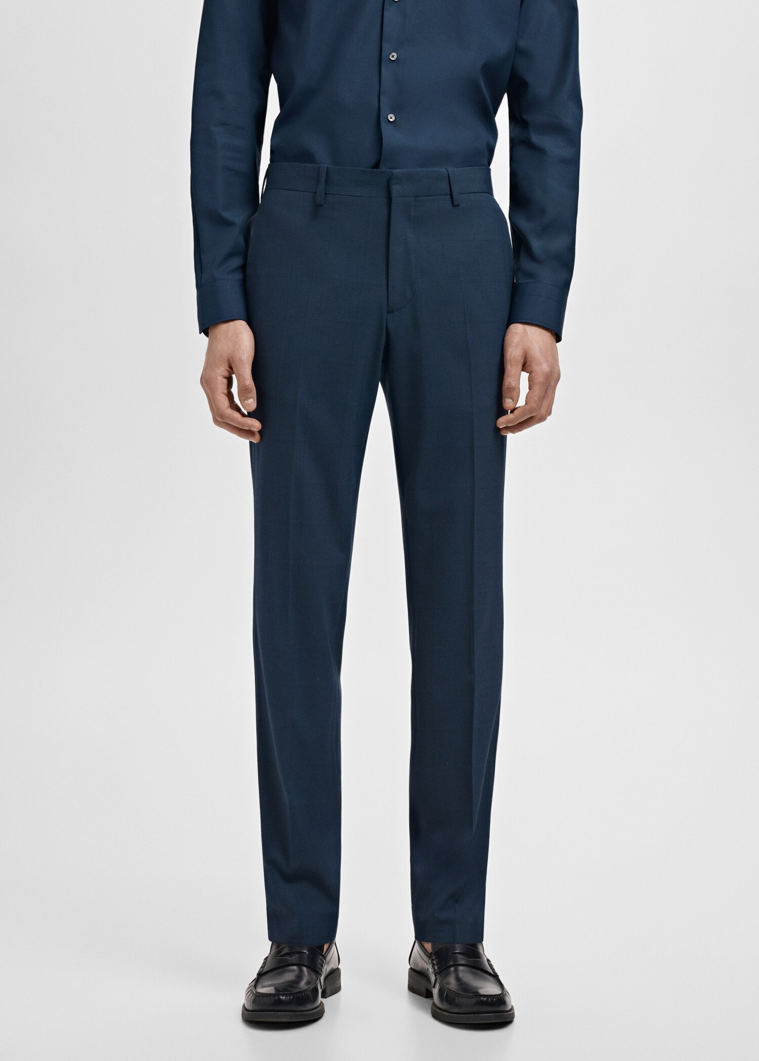 Stretch fabric super slim-fit suit trousers - Medium plane