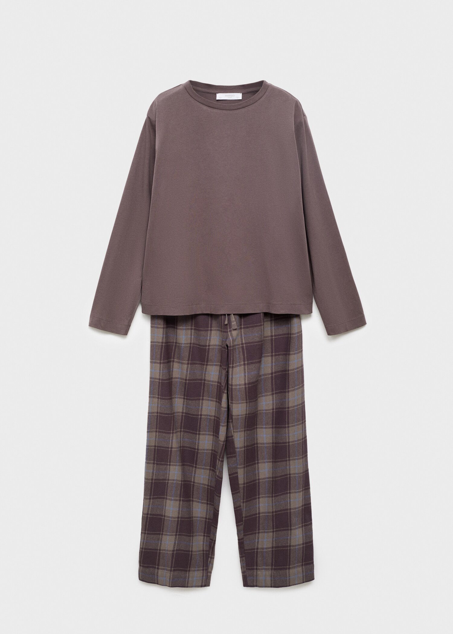Two-piece flannel check pyjamas - Article without model